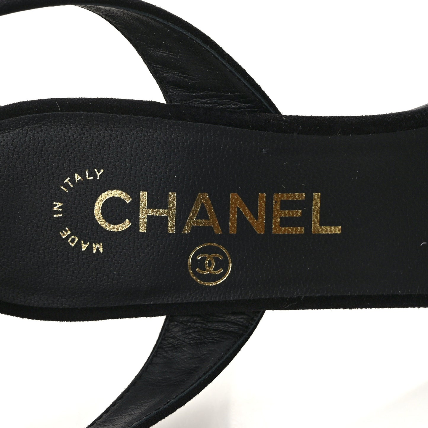Suede Kidskin Chain Sandals 36.5 Black