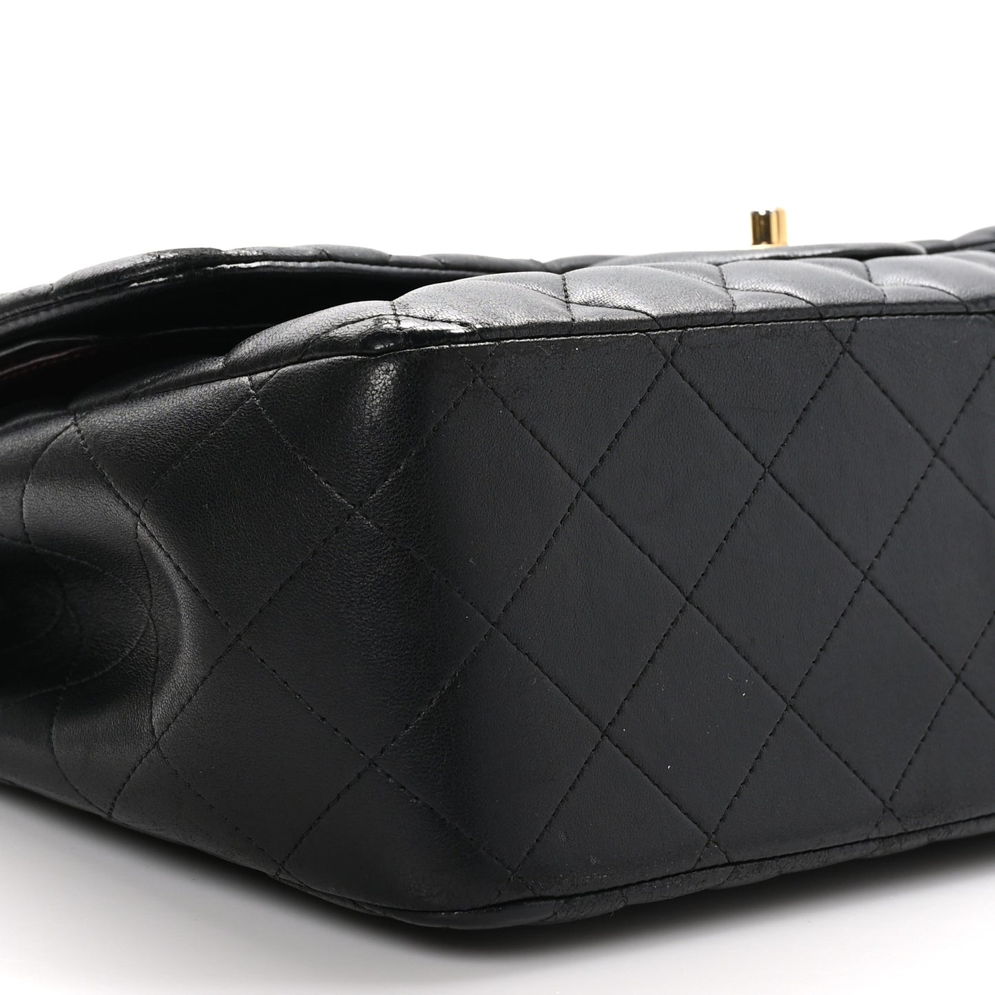 Lambskin Quilted Jumbo Double Flap Black