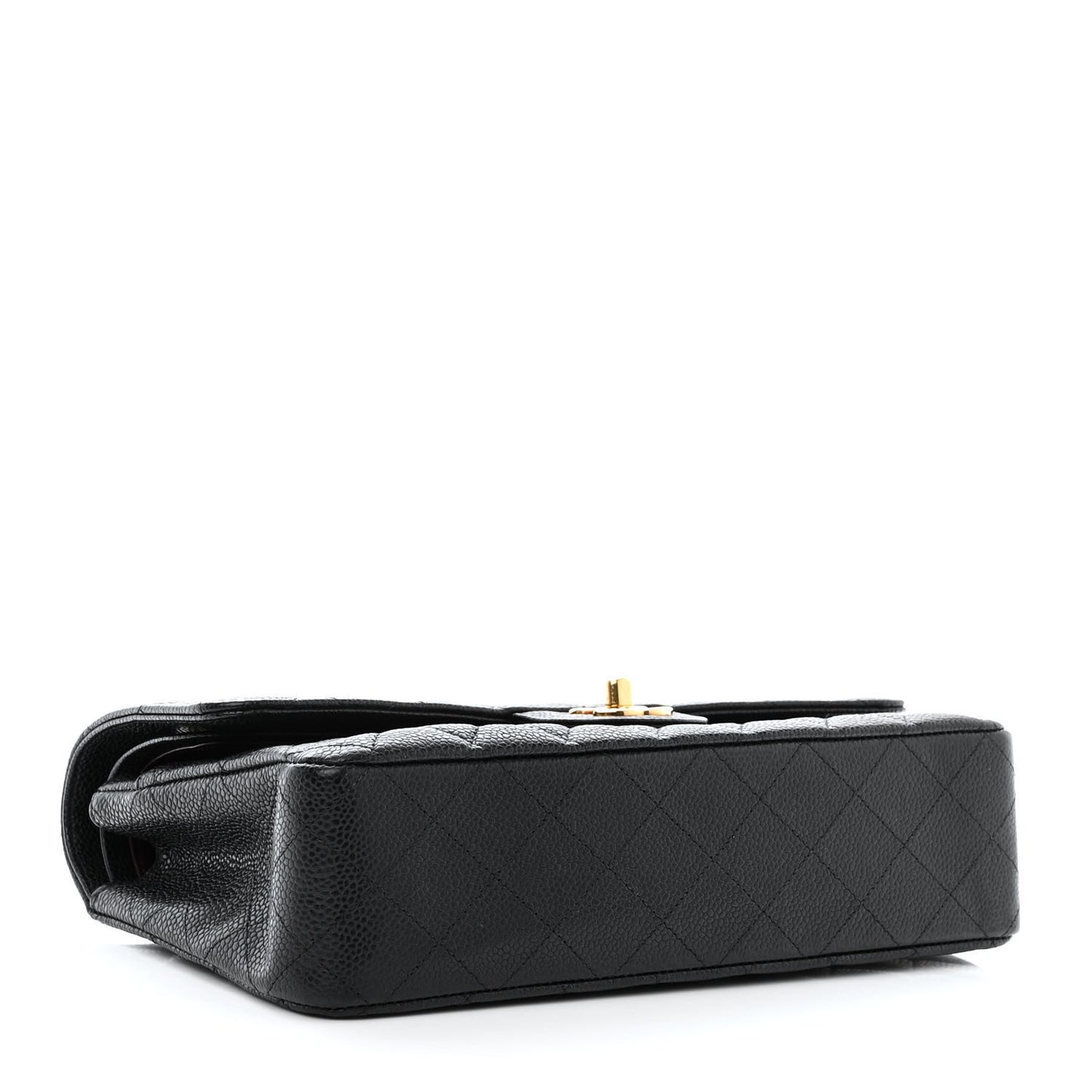 Caviar Quilted Medium Double Flap Black