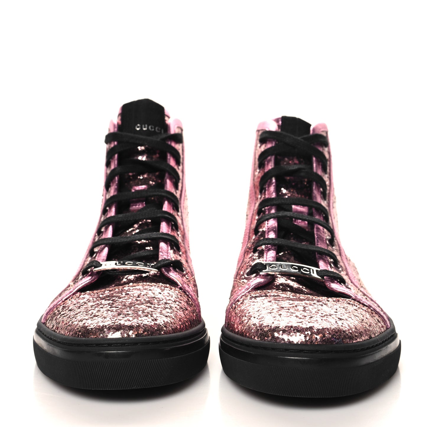 Glitter Galactica Nappa High Top Sneakers 38.5 Soft Pink Rosa