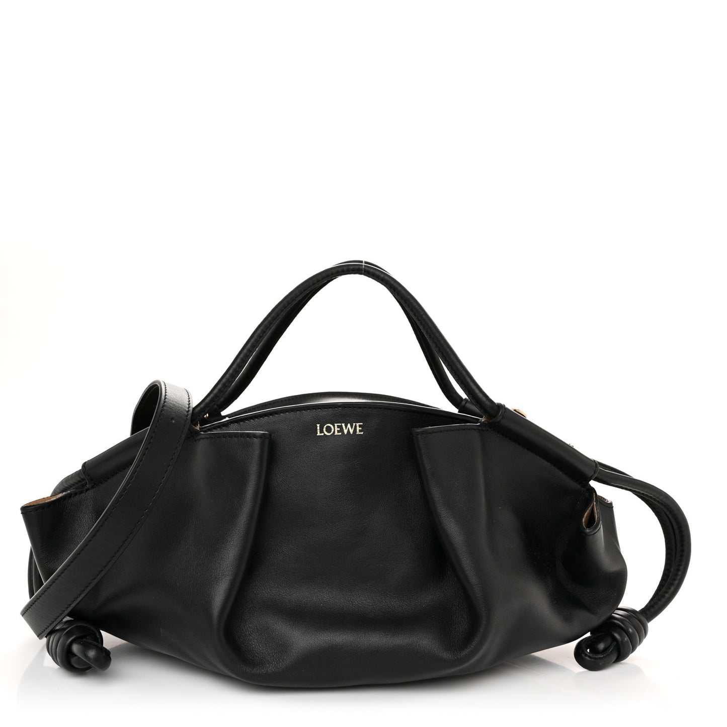 Shiny Nappa Calfskin Small Paseo Bag Black