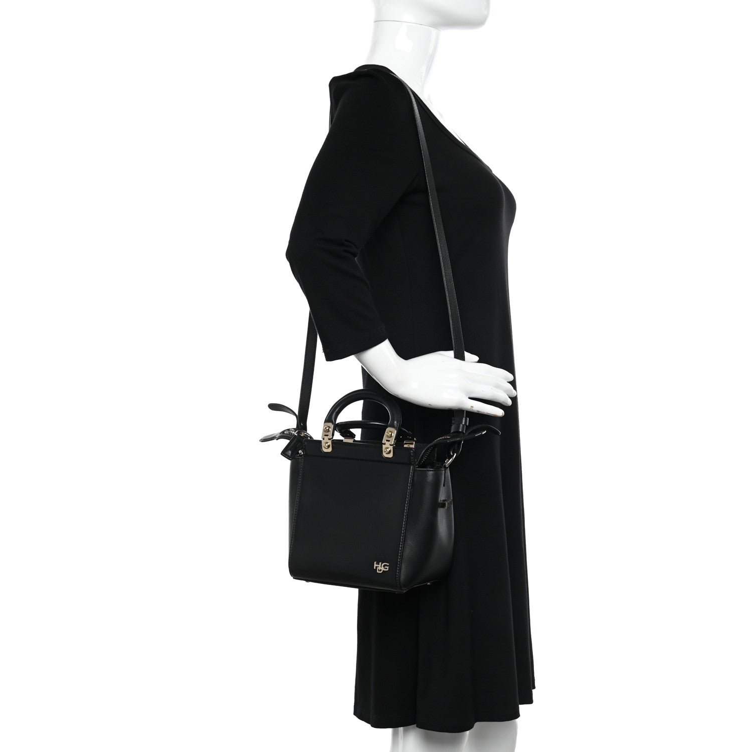 Givenchy Calfskin Mini HDG Top Handle Crossbody Bag Black 2 of 10