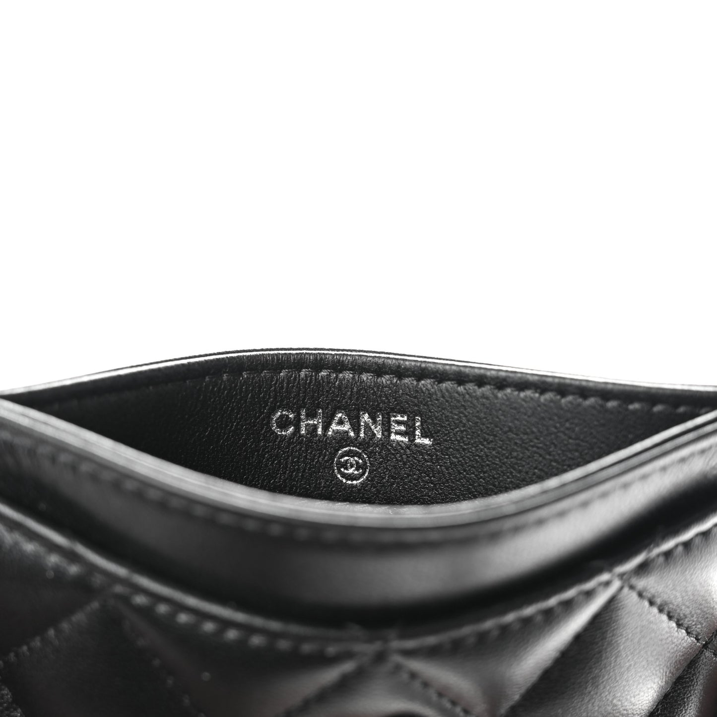 Lambskin Quilted Card Holder So Black