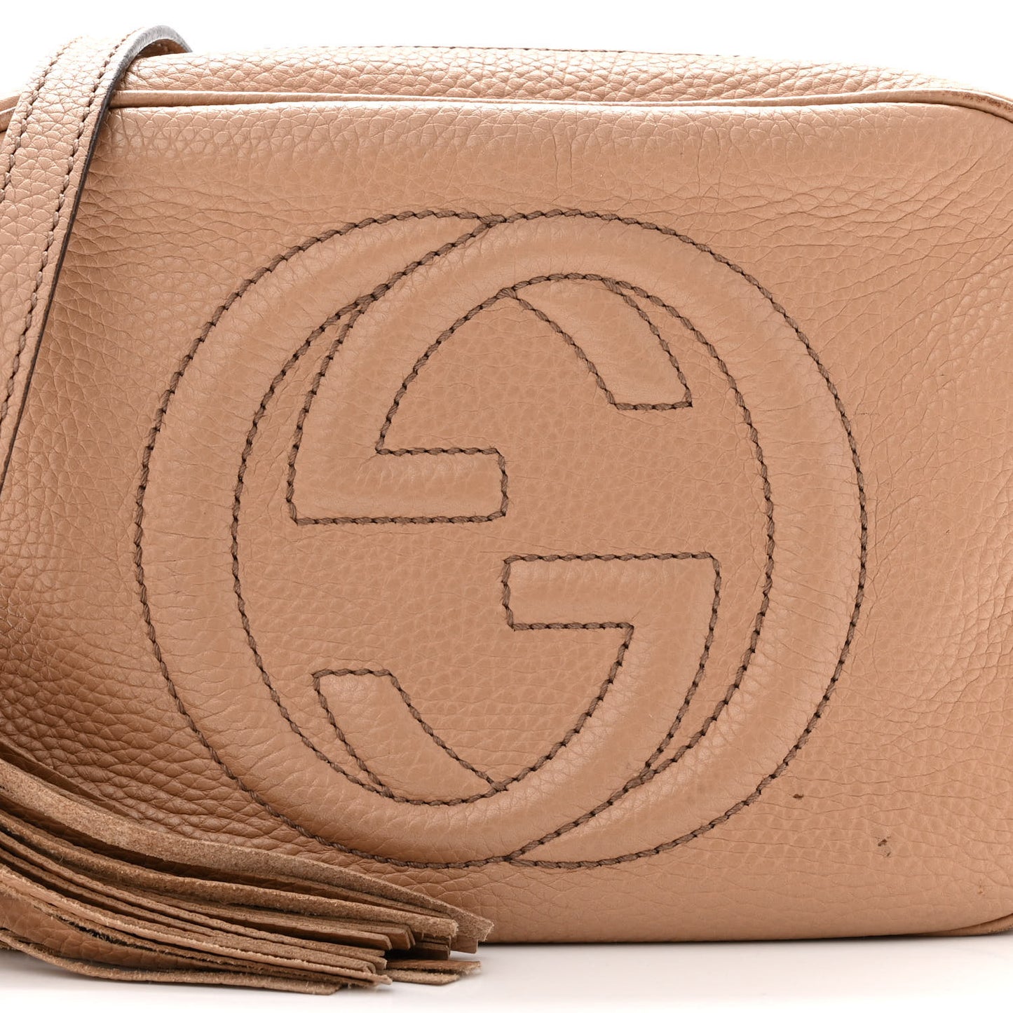 Pebbled Calfskin Small Soho Disco Bag Camelia