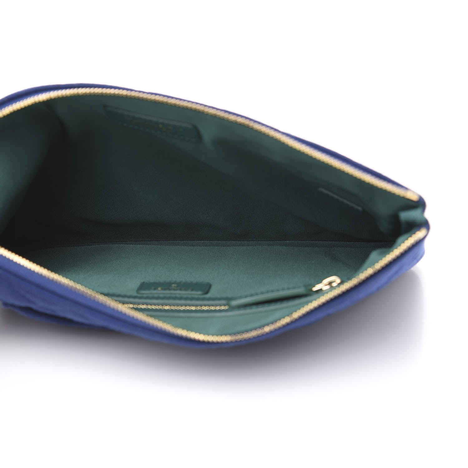 Chanel Jersey Quilted Medium Cosmetic Case Blue 4 of 8
