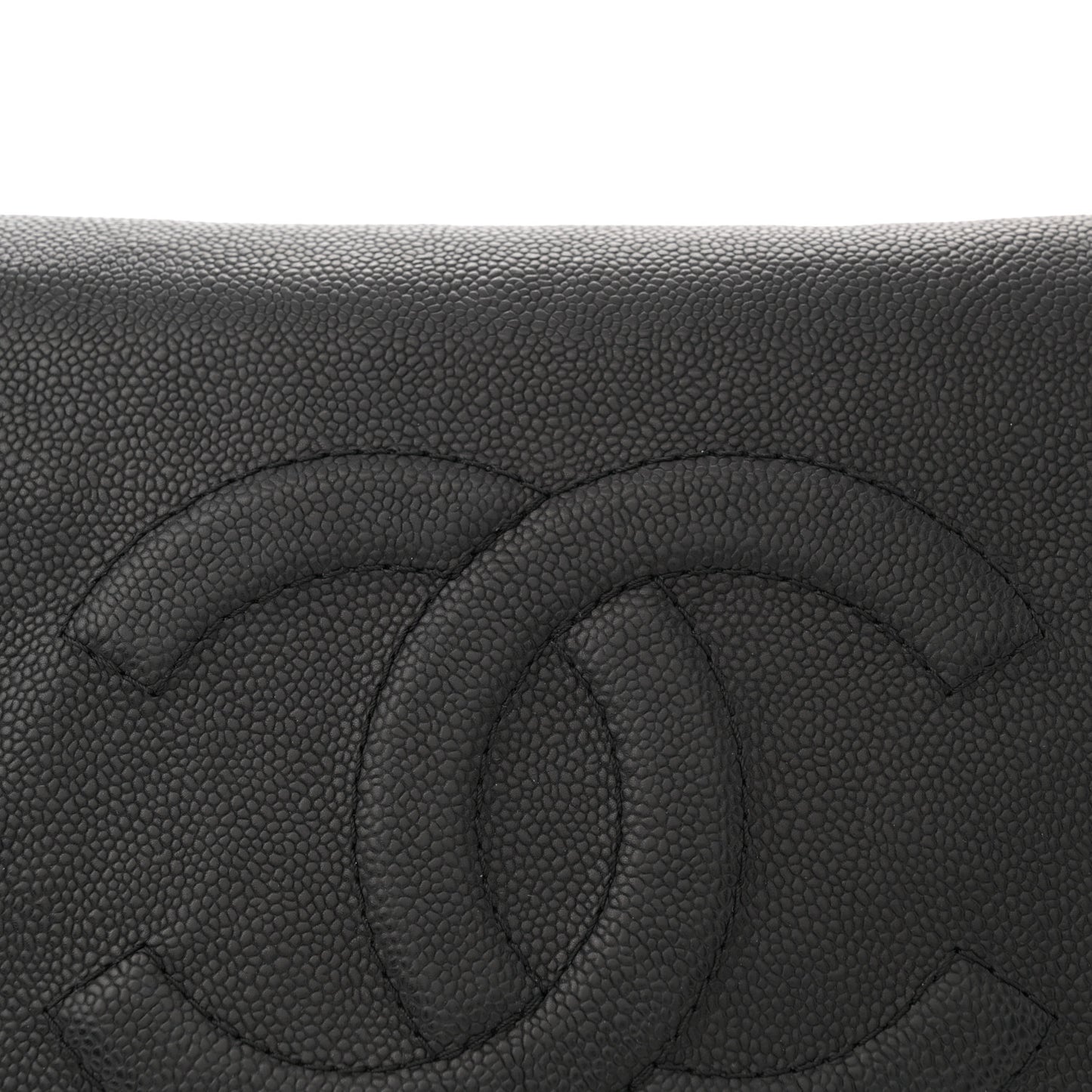 Caviar Half Moon Large Flap Black