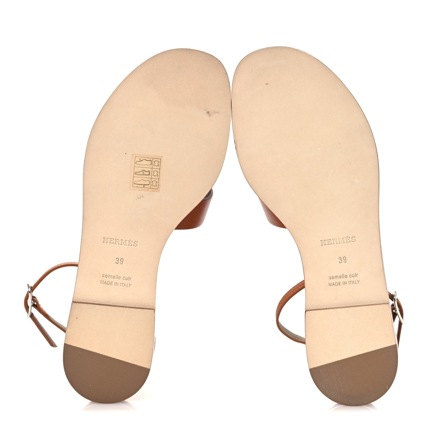 Calfskin Santorini Sandals 39 Naturel