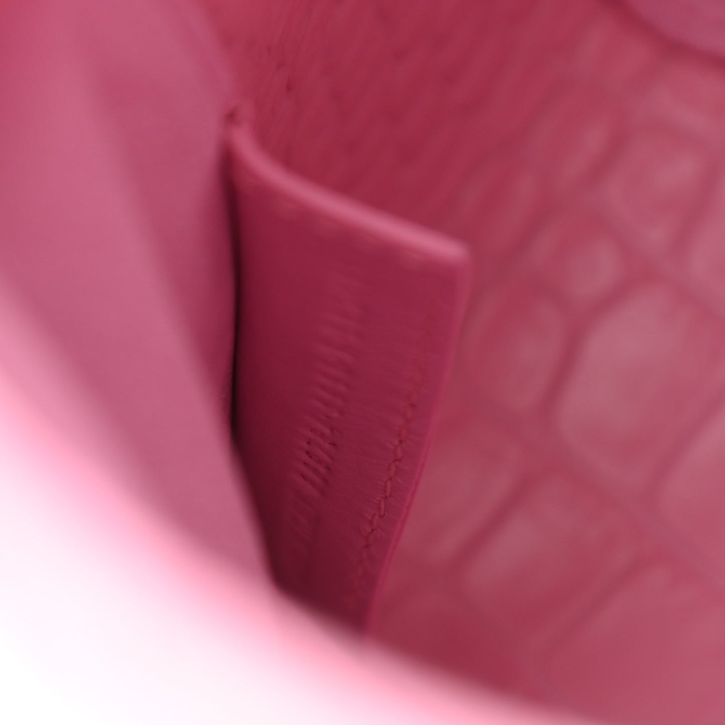 Calfskin Logo Crocodile Embossed XS Tool 2.0 North-South Tote Candy Pink White