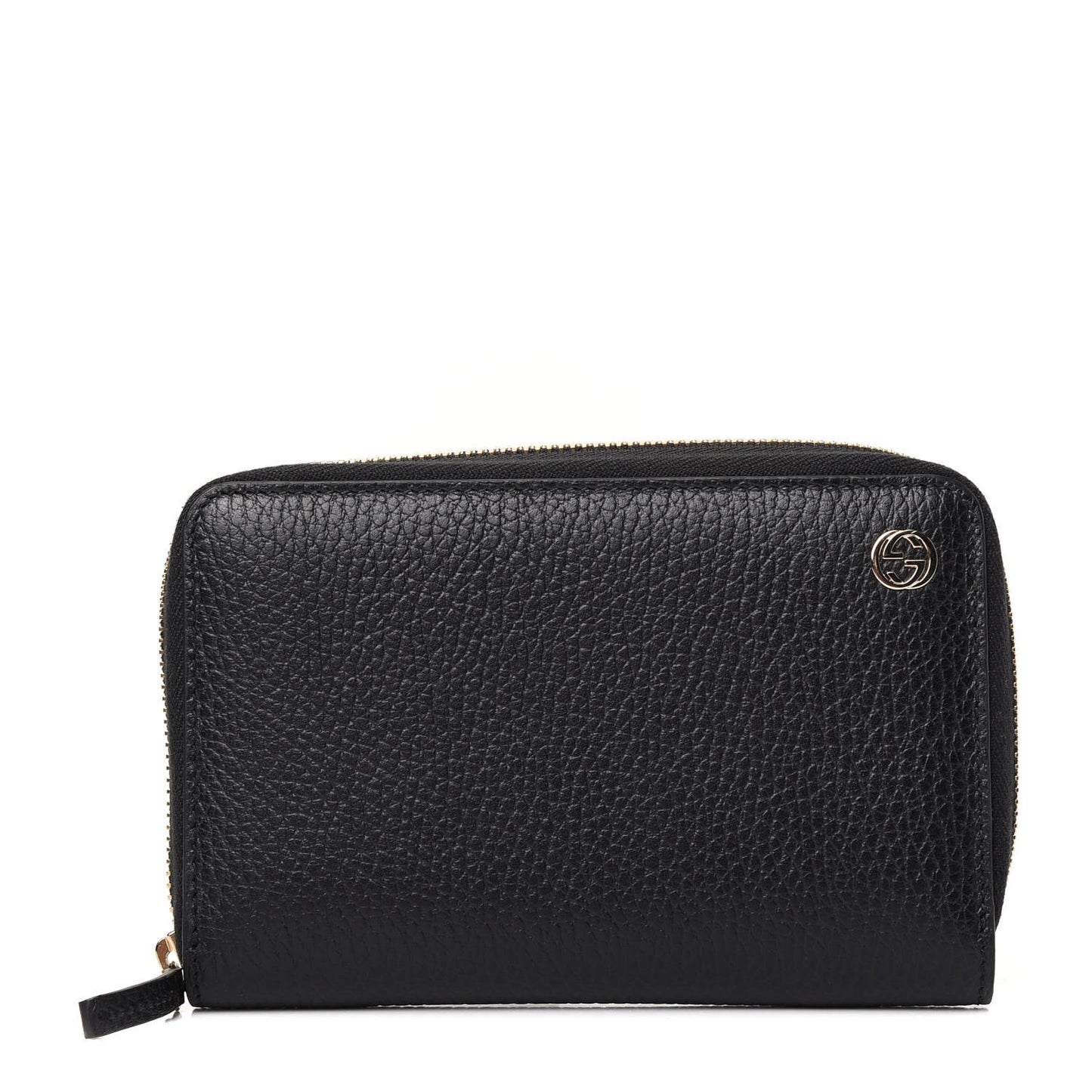 Dollar Calfskin Medium GG Zip Around Wallet Black