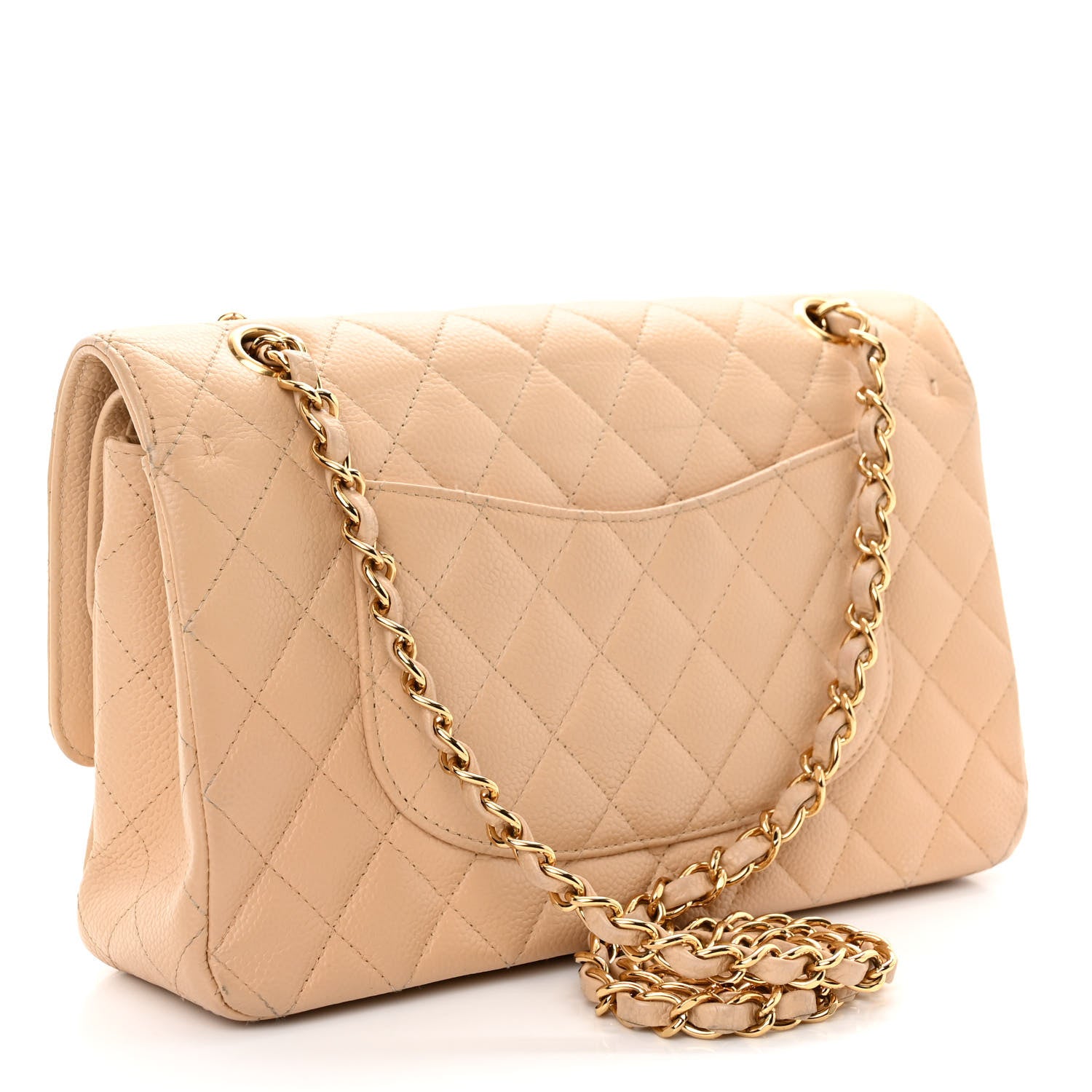 Chanel Caviar Quilted Medium Double Flap Beige 3 of 10