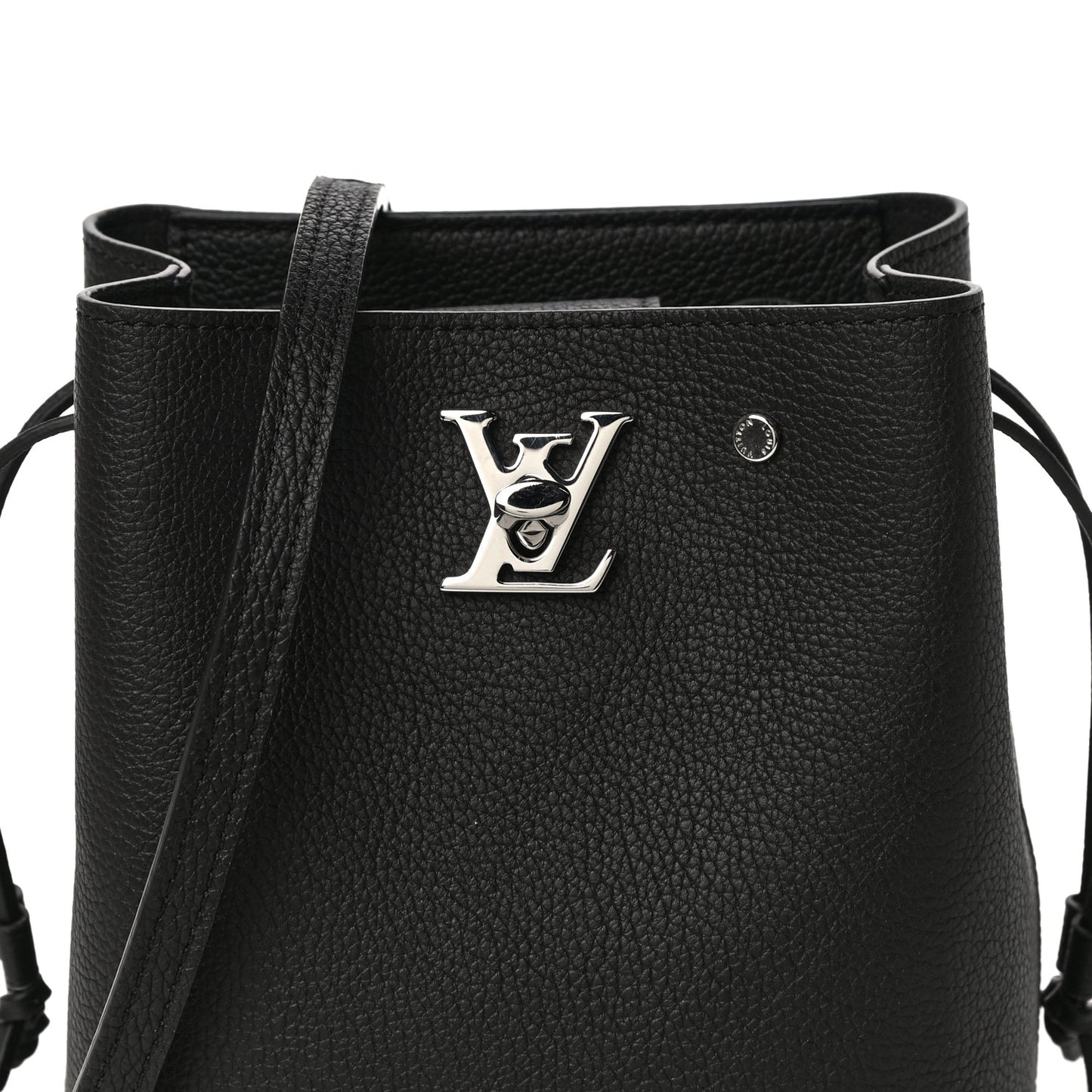 Calfskin Nano Lockme Bucket Black