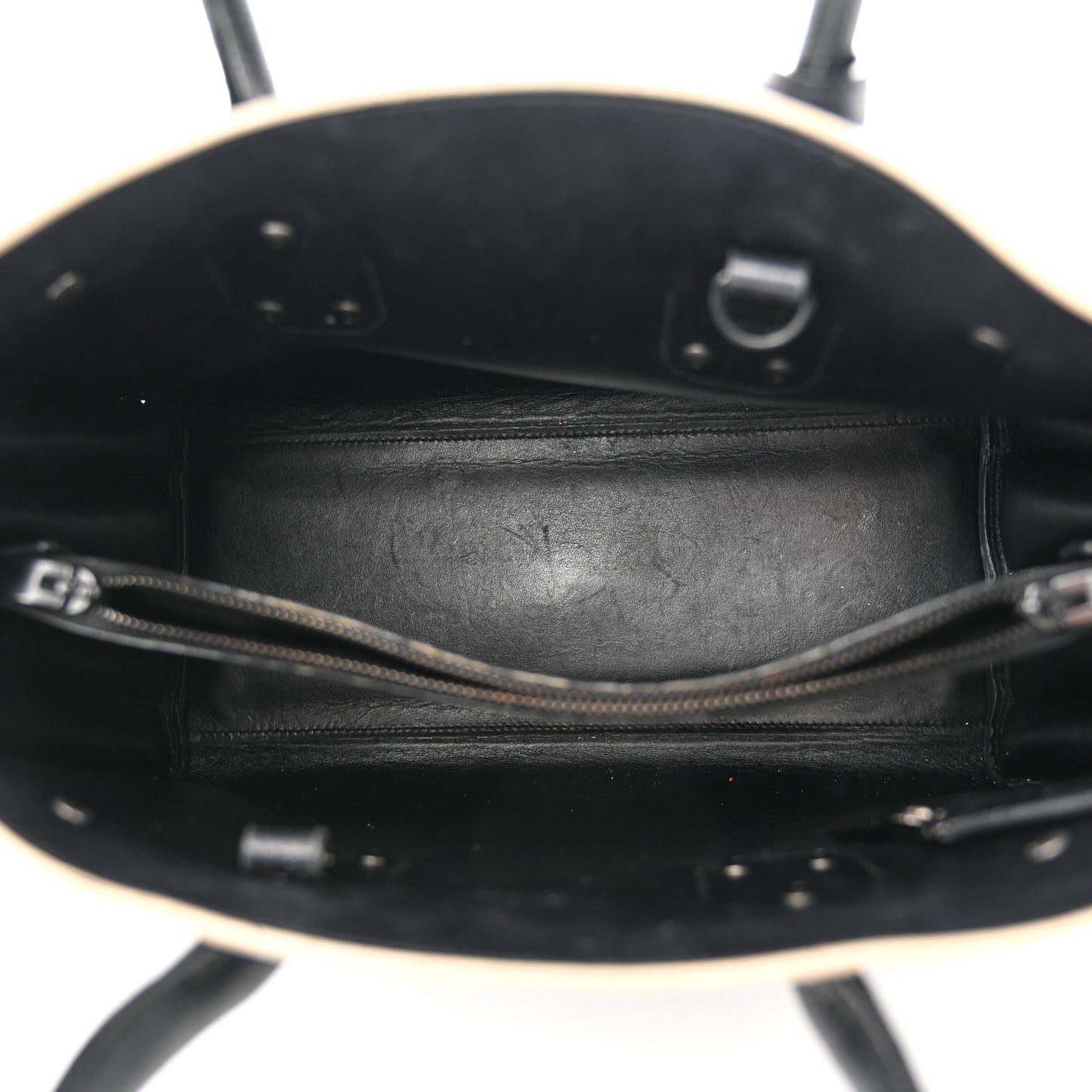 Calfskin Small Sac De Jour Black White