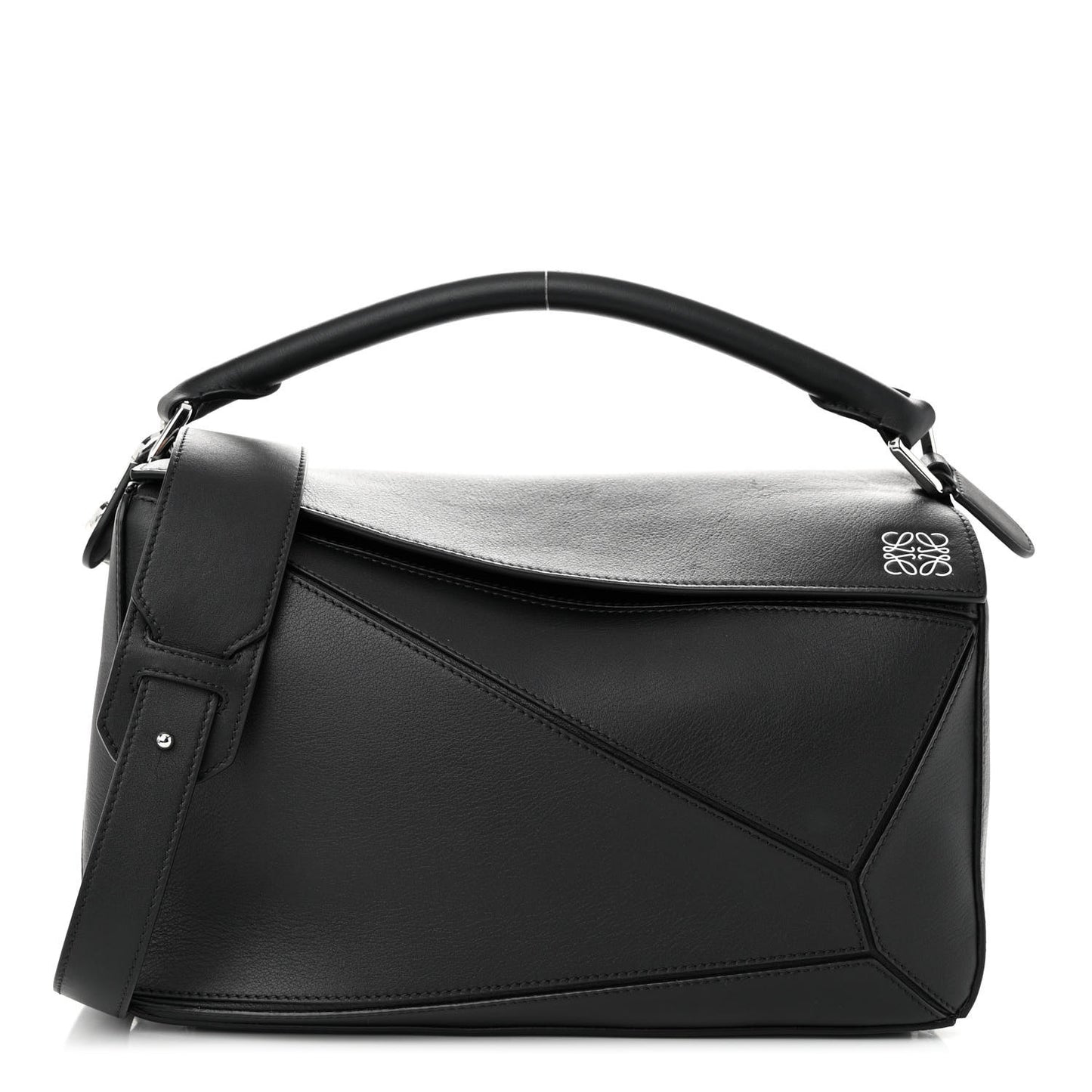 Calfskin Medium Puzzle Bag Black