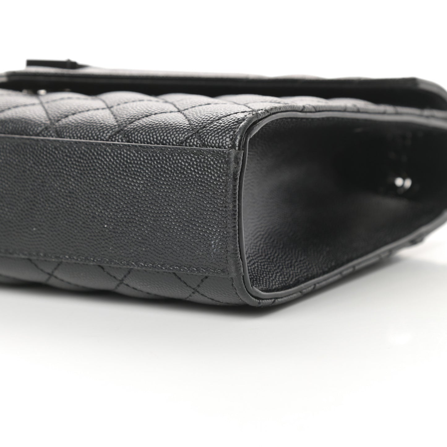 Grain De Poudre Textured Mixed Matelasse Triquilt Medium Monogram Satchel Black