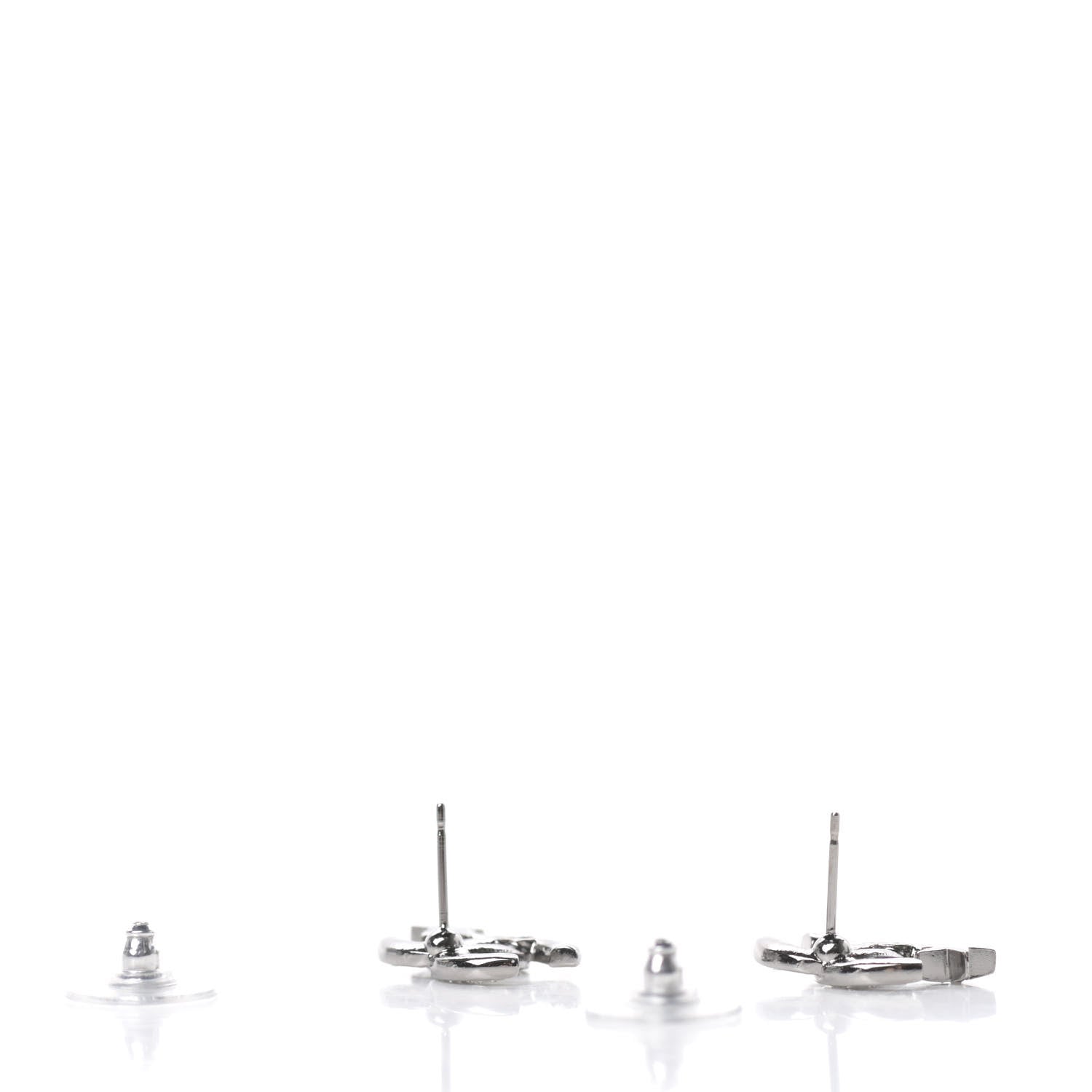 Chanel Crystal CC Starfall Earrings Silver 3 of 5