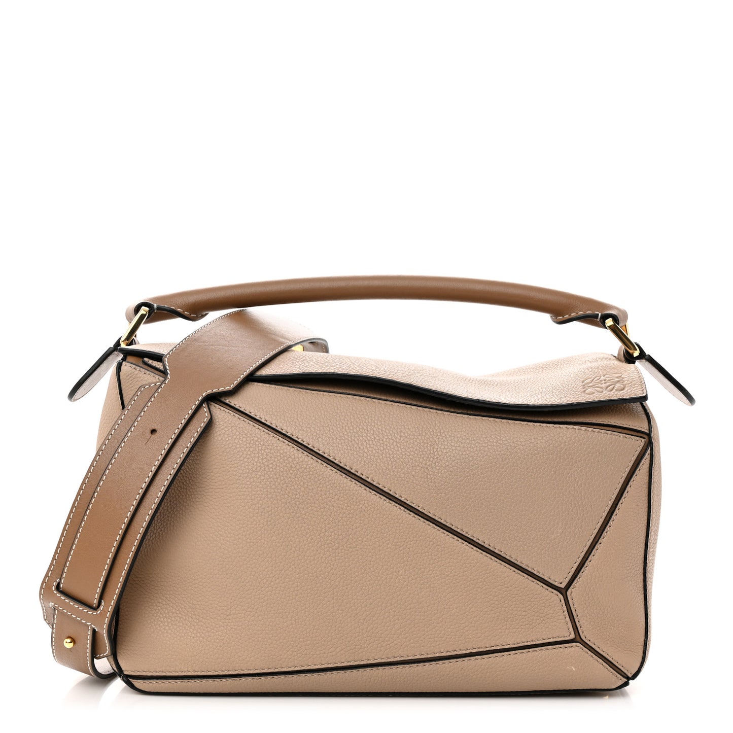 Calfskin Medium Puzzle Bag Sand Mink