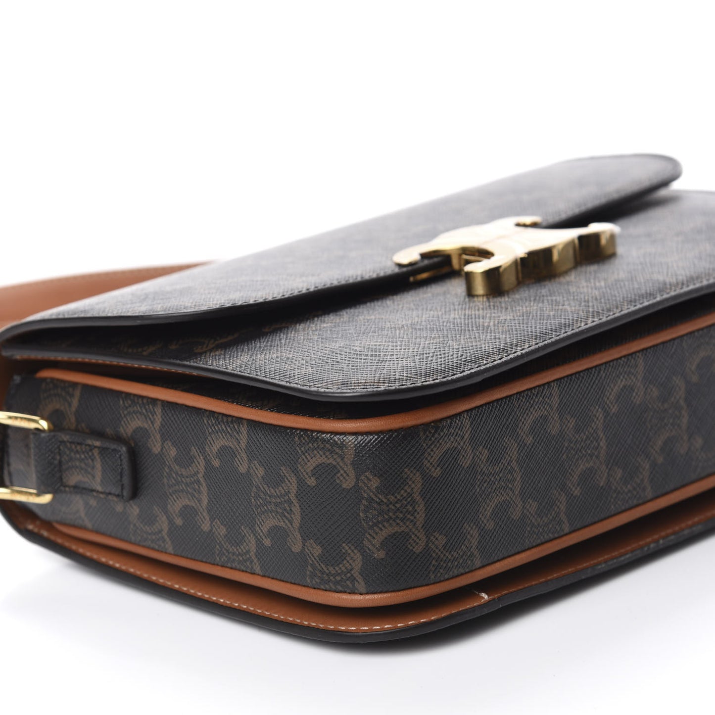 Calfskin Triomphe Canvas Medium Triomphe Tan