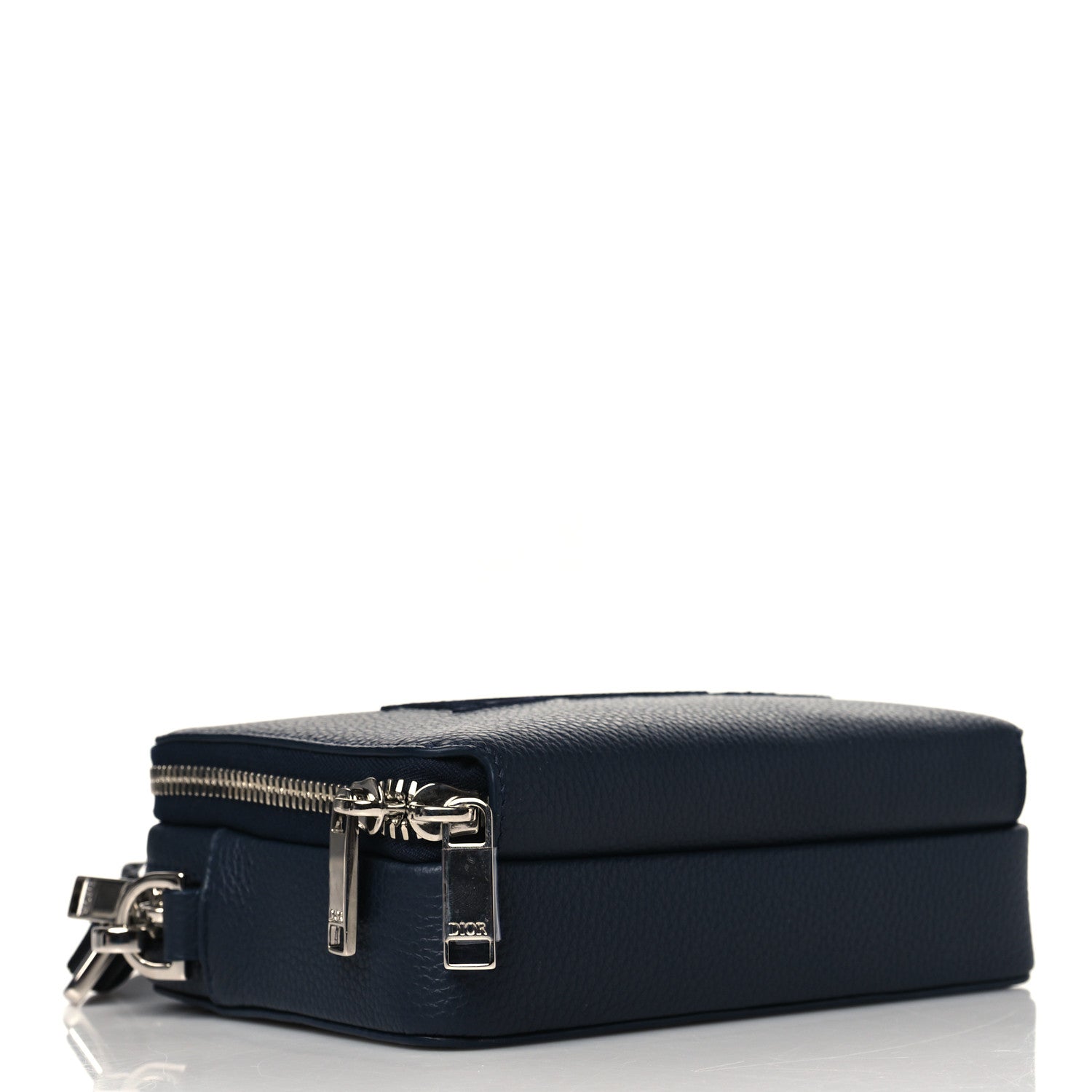Christian Dior Grained Calfskin Pouch Navy Blue 4 of 11