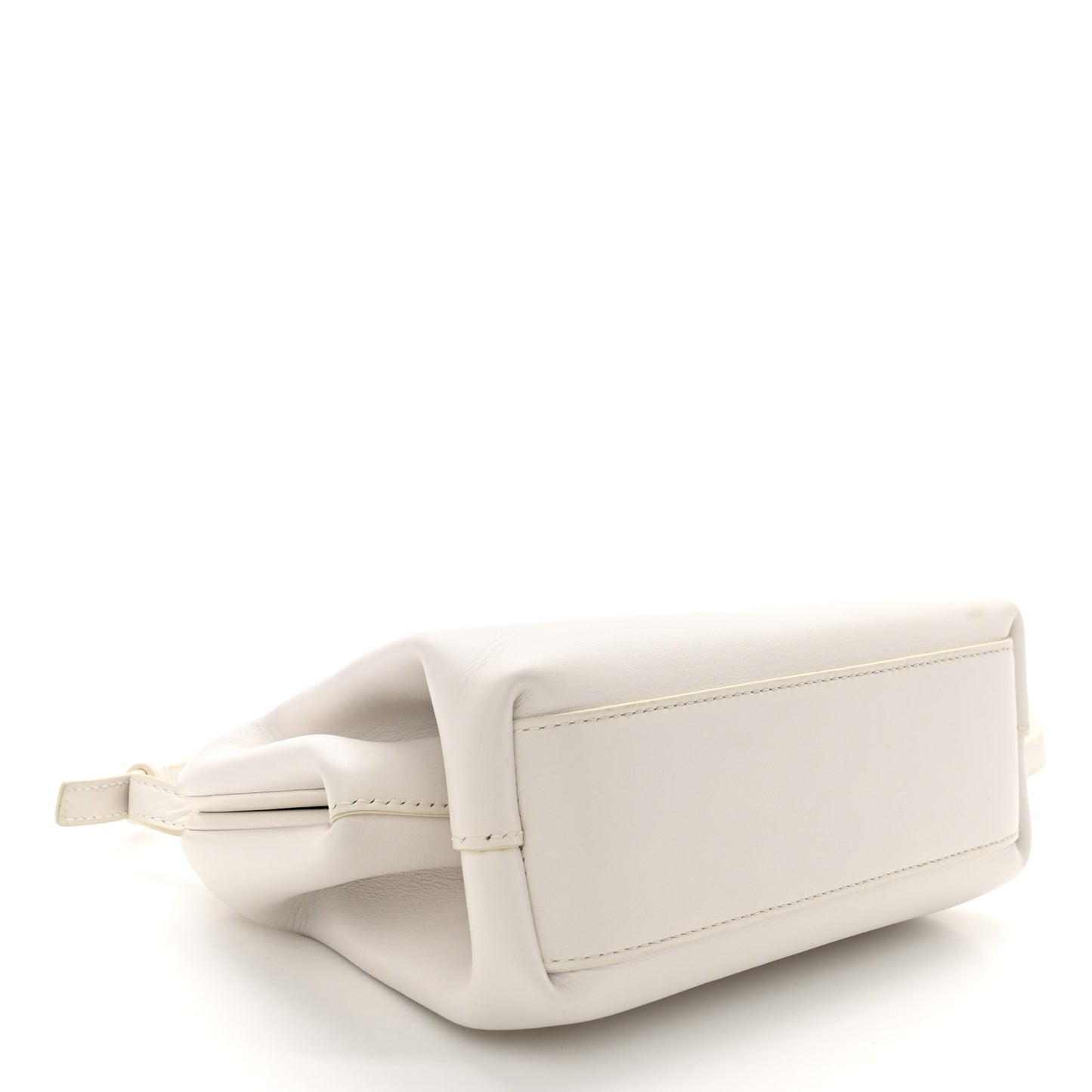 Calfskin Small The Point Triangle Bag Chalk