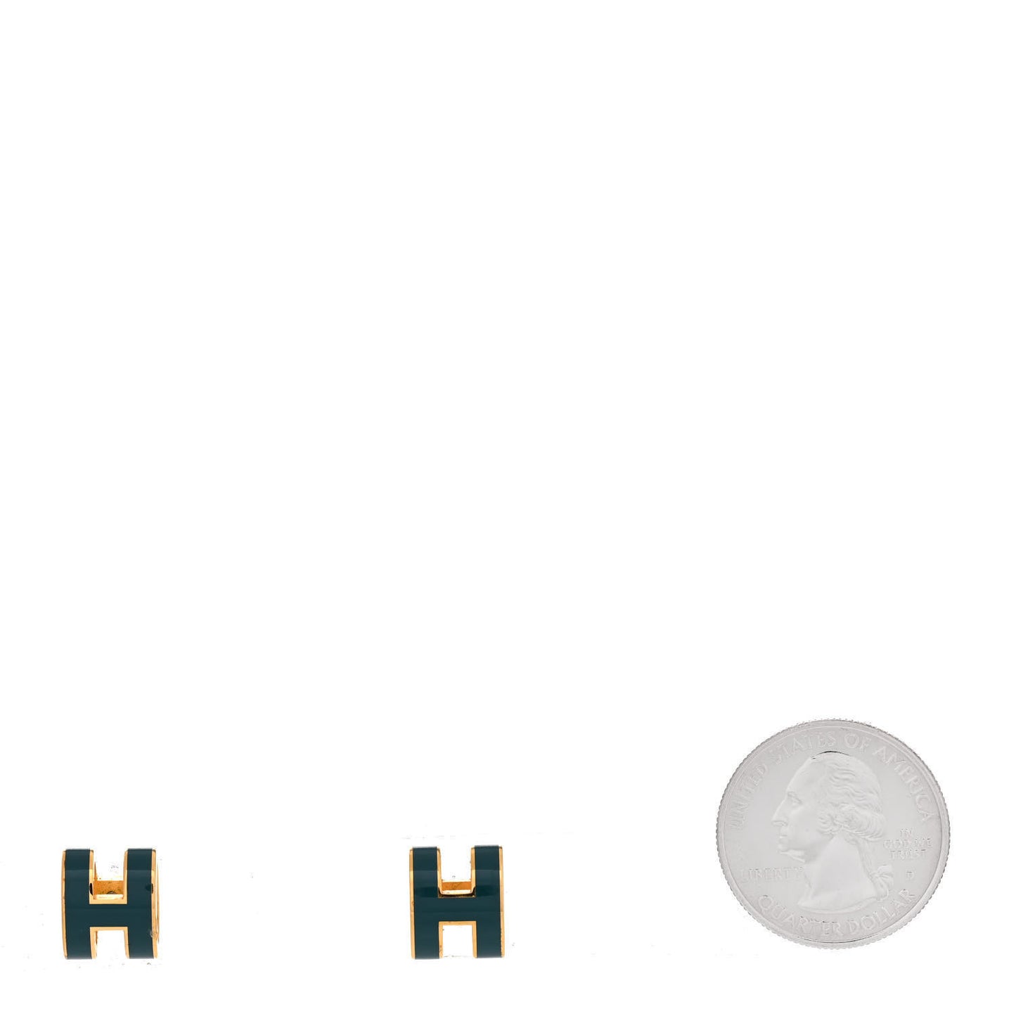 Gold Lacquered Pop H Earrings Emeraude
