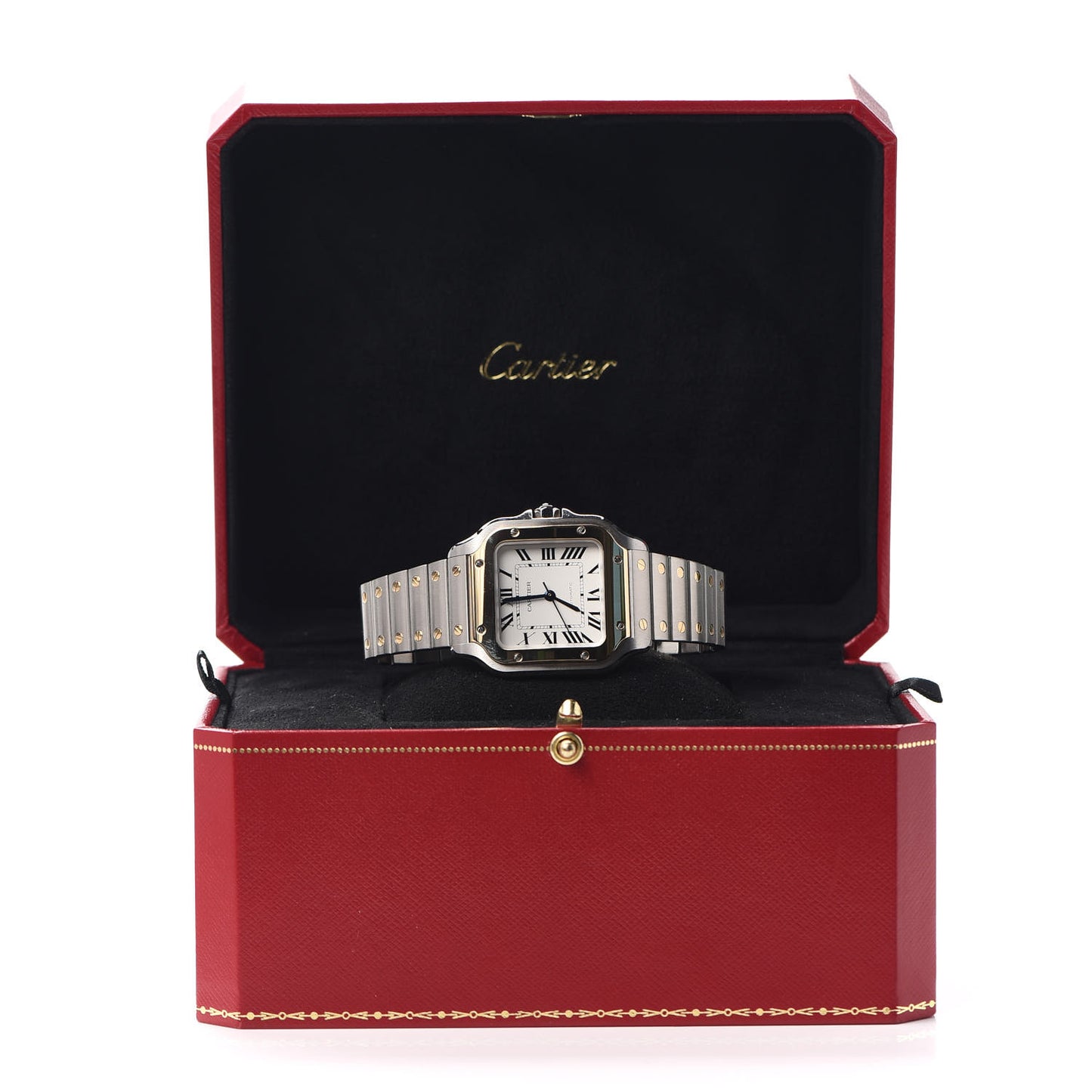 Stainless Steel 18K Yellow Gold 35mm Santos de Cartier Automatic Watch