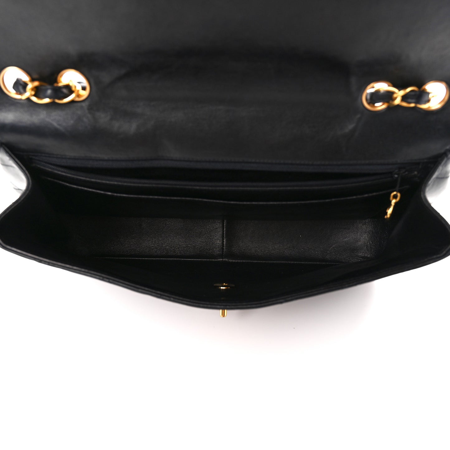 Lambskin Quilted Jumbo Single Flap Black