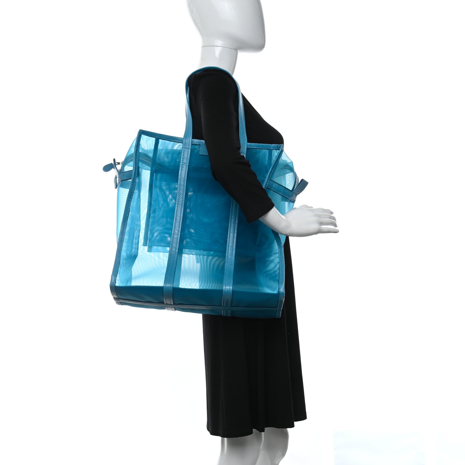 Balenciaga Mesh Medium Bazar Shopper Tote Blue 2 of 13