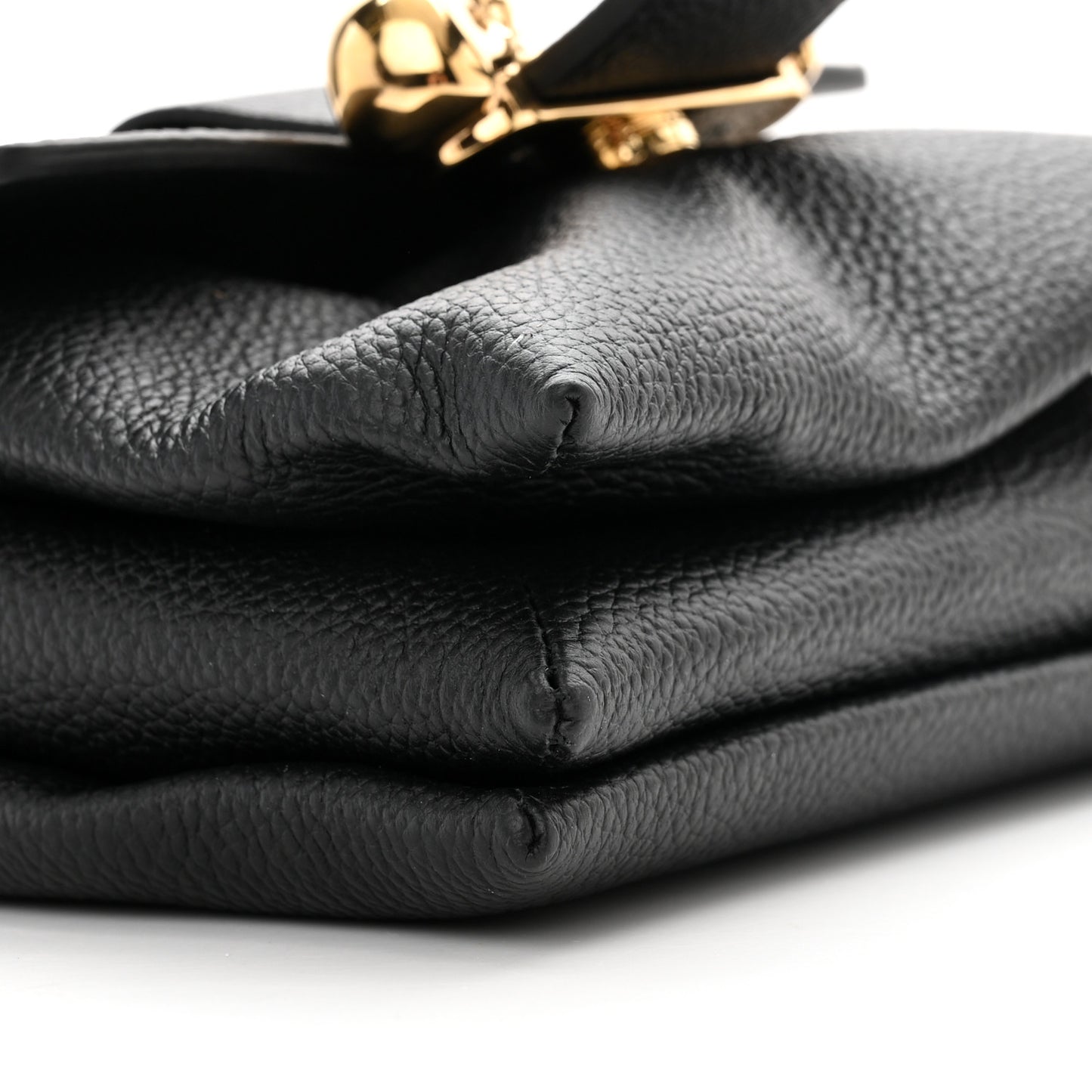 Calfskin Small Twin Skull Chain Crossbody Black