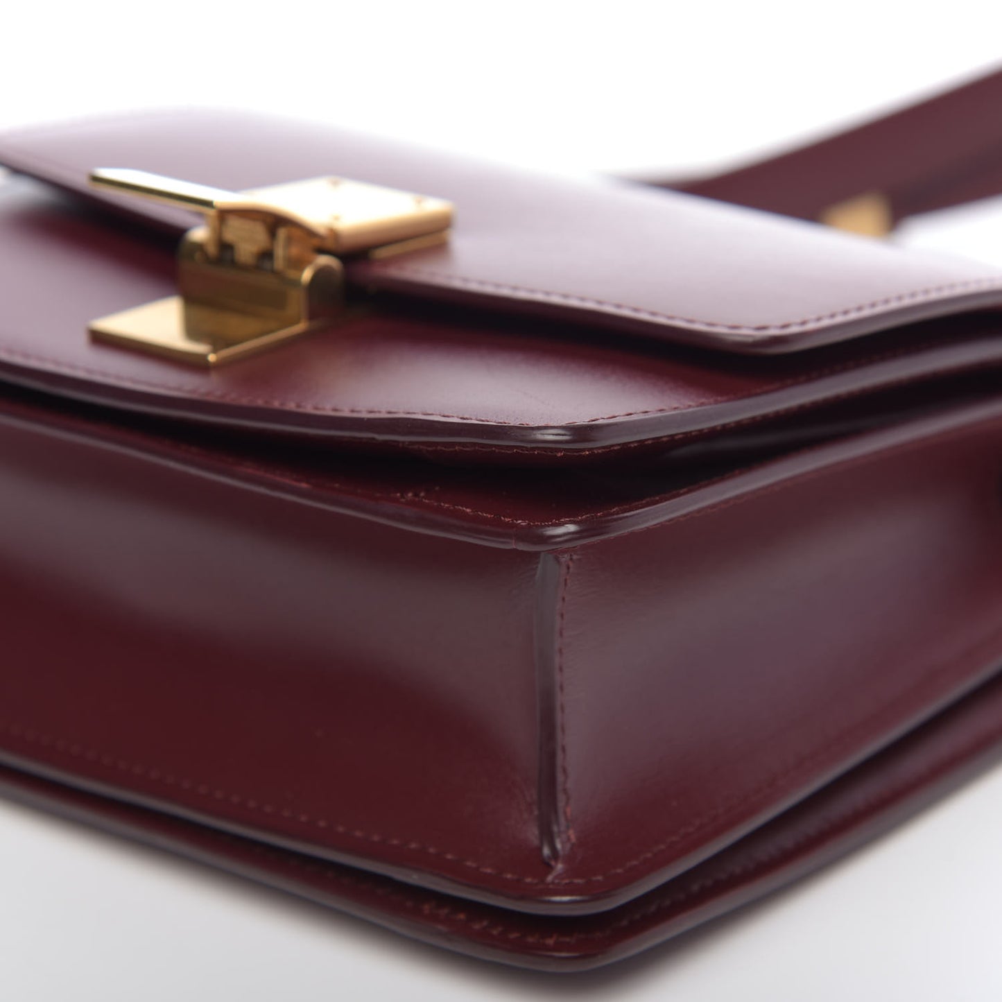 Box Calfskin Small Classic Box Flap Bag Burgundy