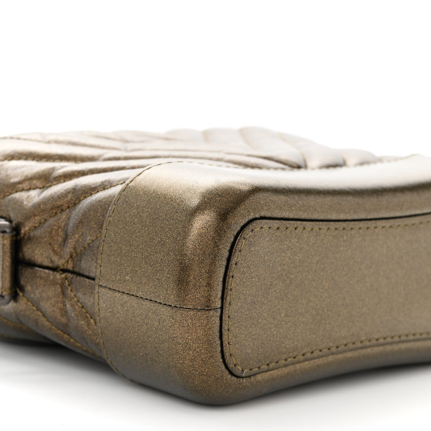 Metallic Calfskin Chevron Quilted Small Gabrielle Hobo Gold