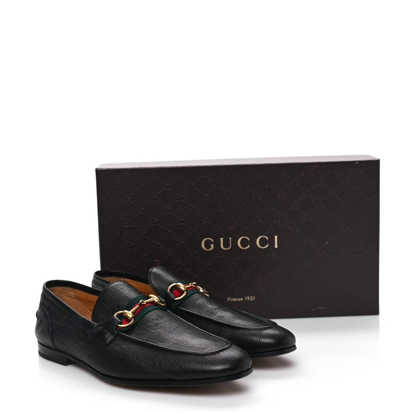 Calfskin Web Mens Horsebit Loafers 8.5 Black