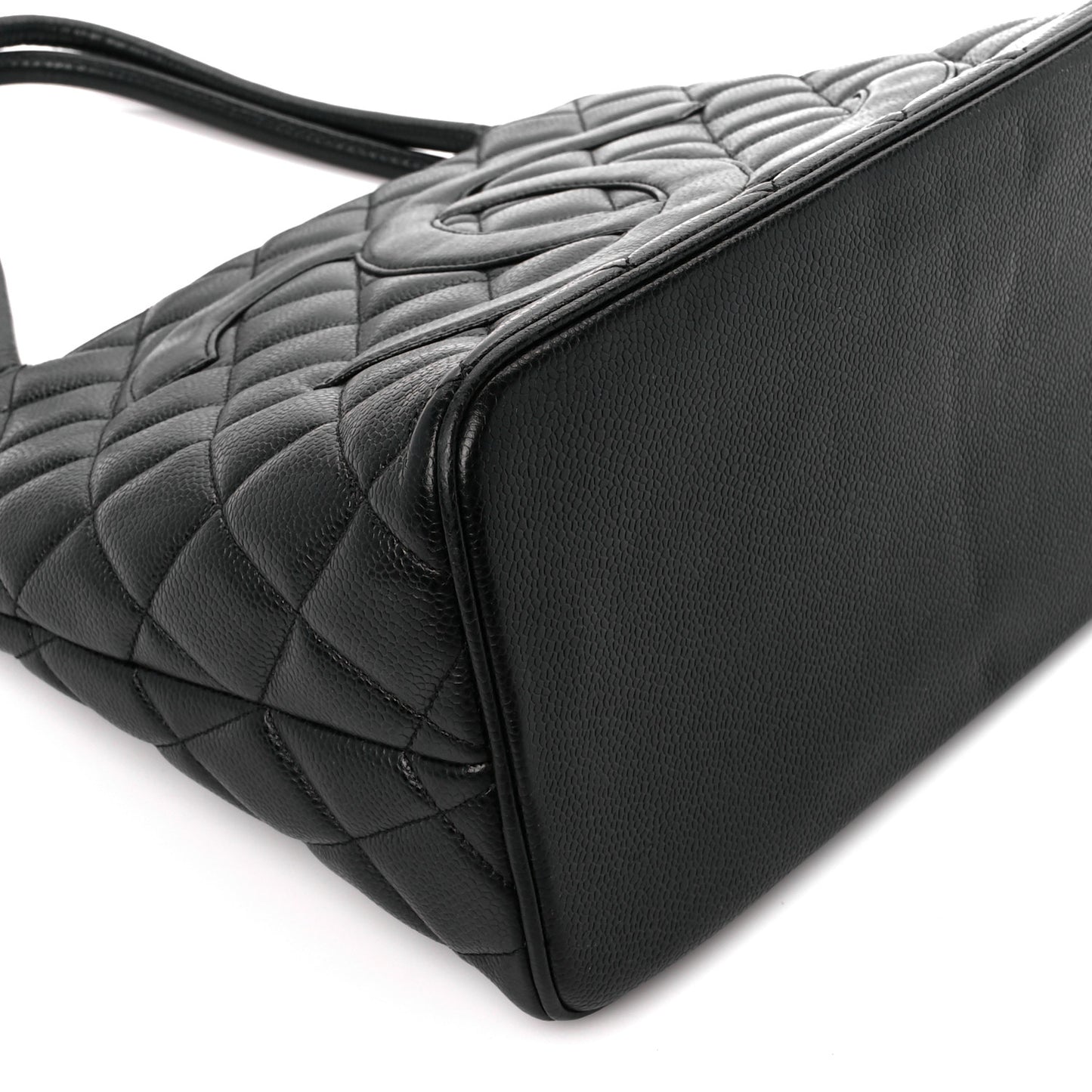 Caviar Quilted Medallion Tote Black
