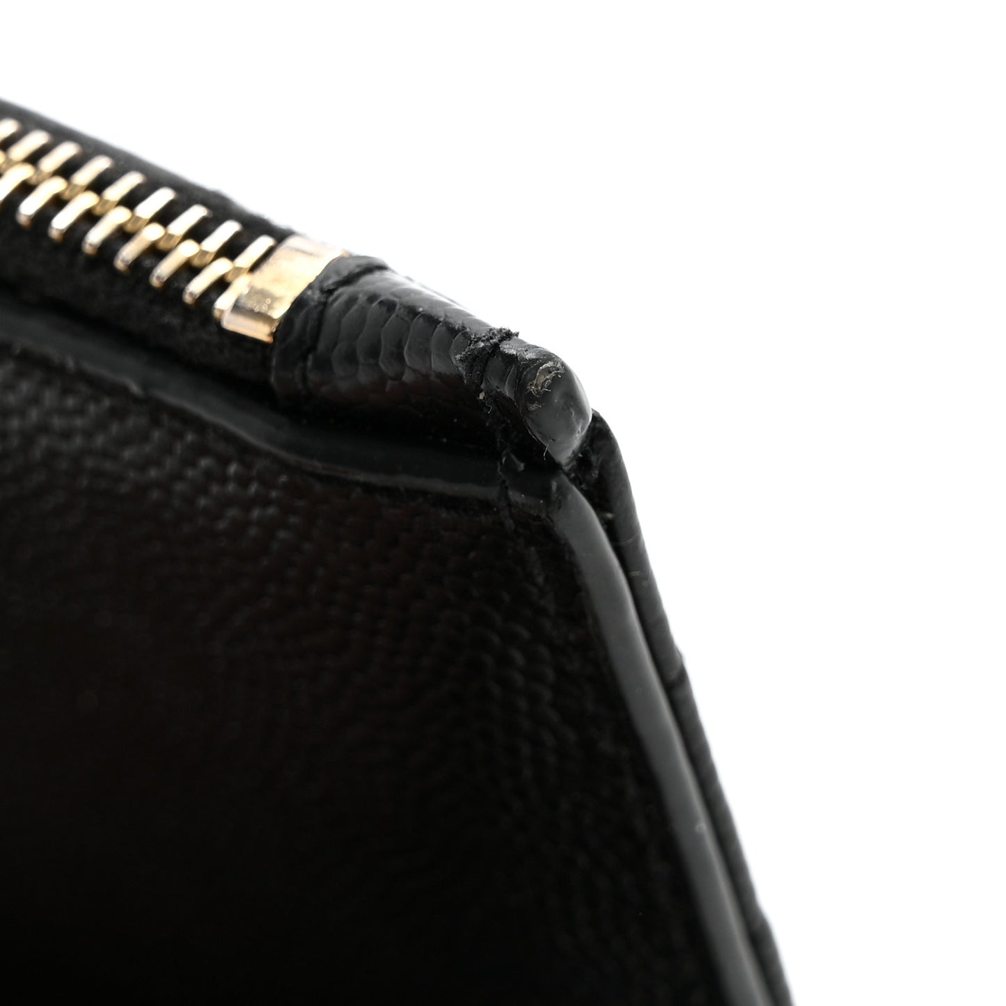 Grain De Poudre Matelasse Chevron Monogram Zipped Two-Part Wallet Black