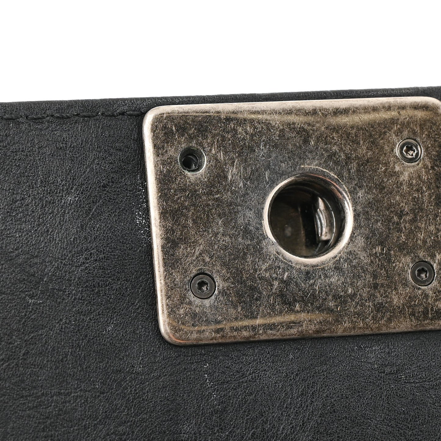 Calfskin Quilted Embellished Metal Small Boy Flap Black