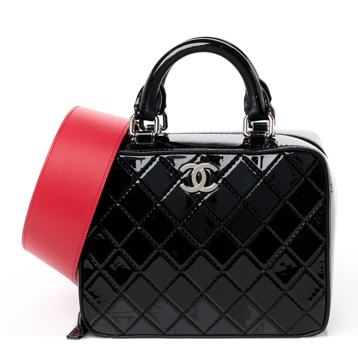 Patent Quilted Travel Kit Vanity Case Black