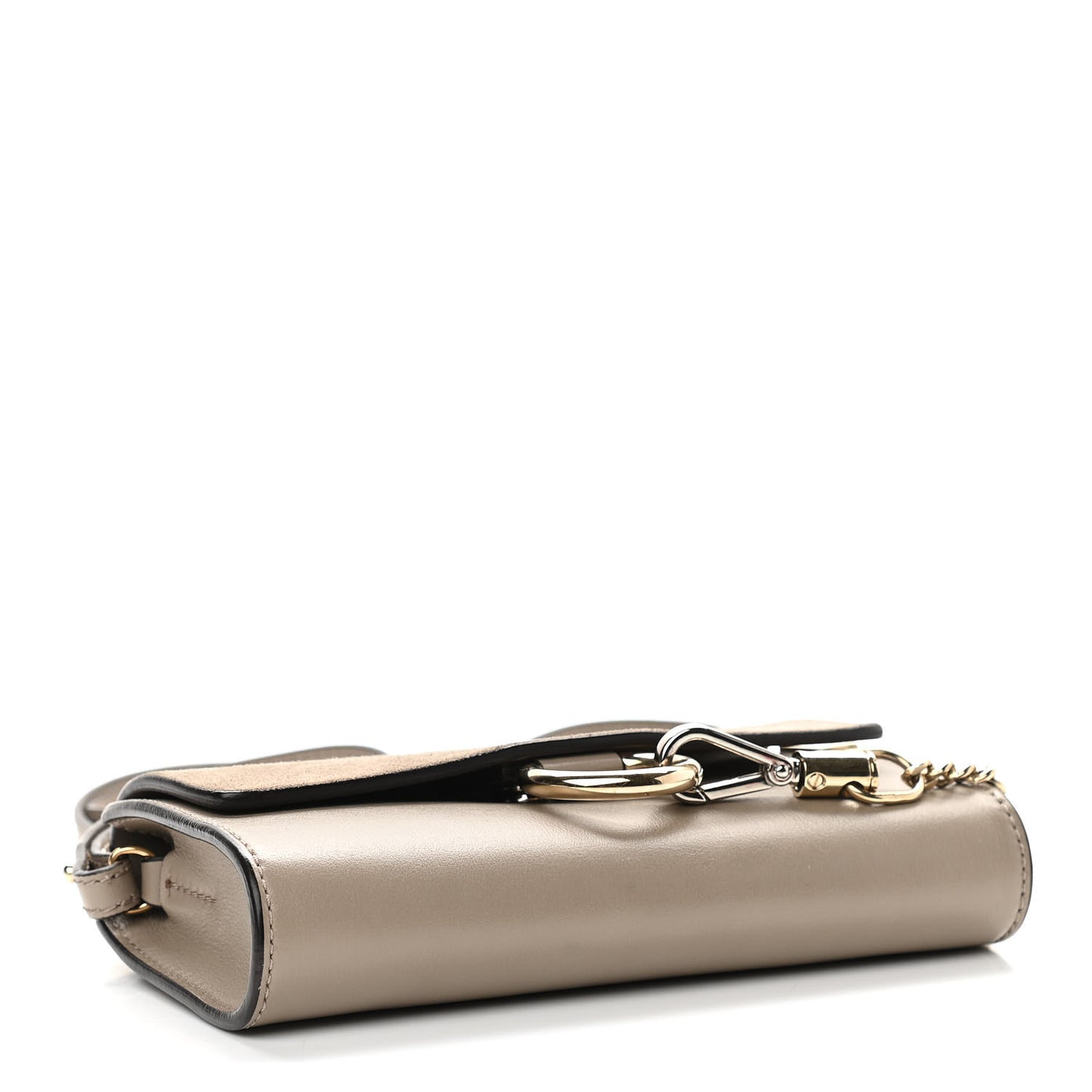 Suede Calfskin Mini Faye Shoulder Bag Motty Grey
