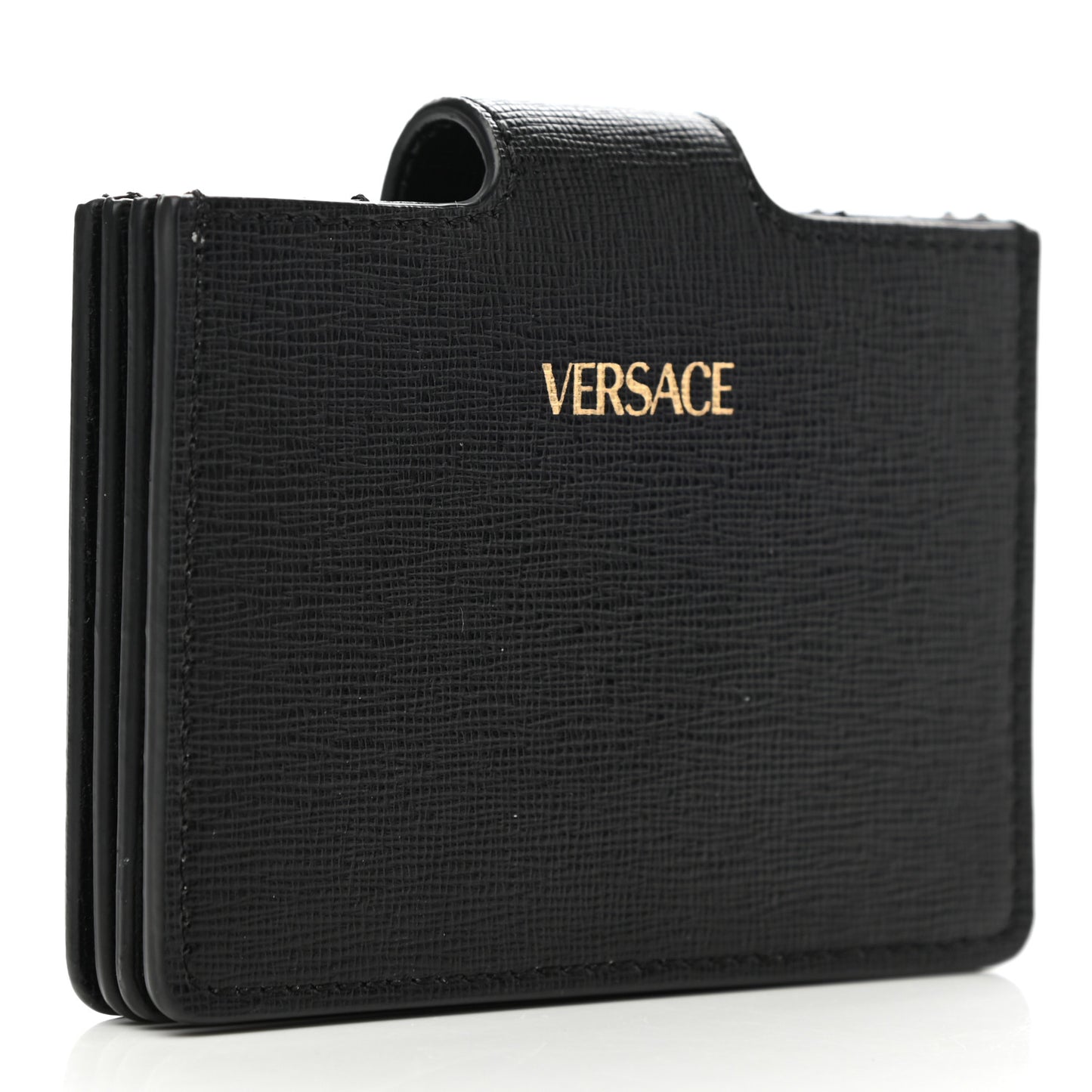 Calfskin Virtus Gusset Wallet Black