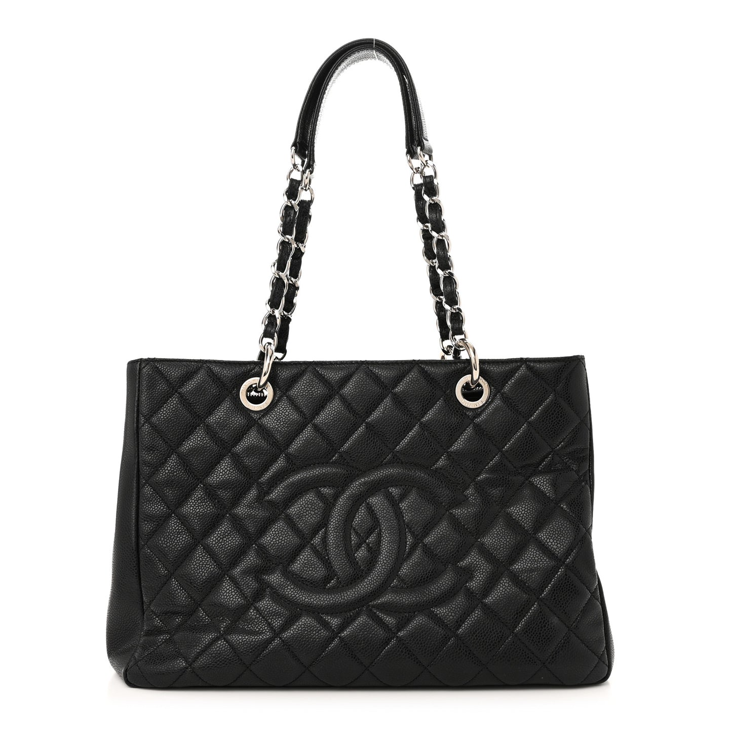 Caviar Quilted Grand Shopping Tote GST Black
