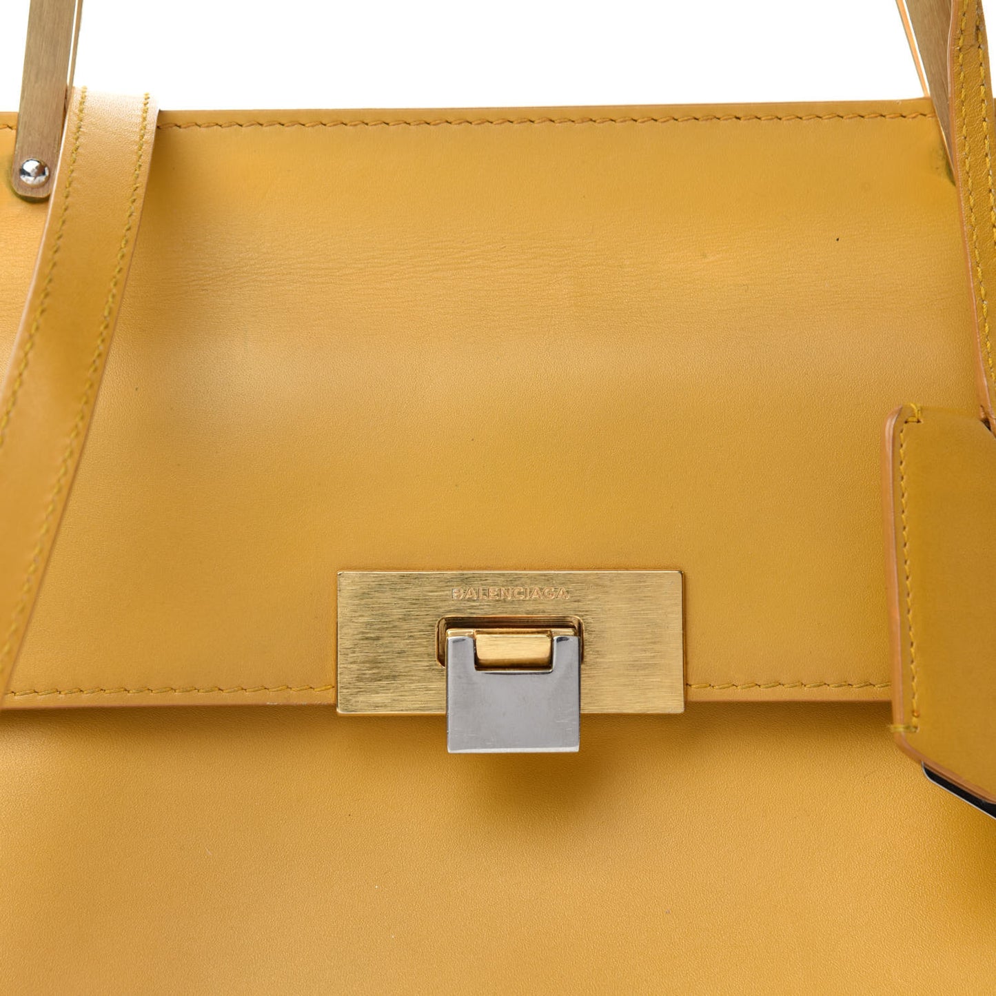 Calfskin Le Dix Cartable S Bag Jaune Citronnade