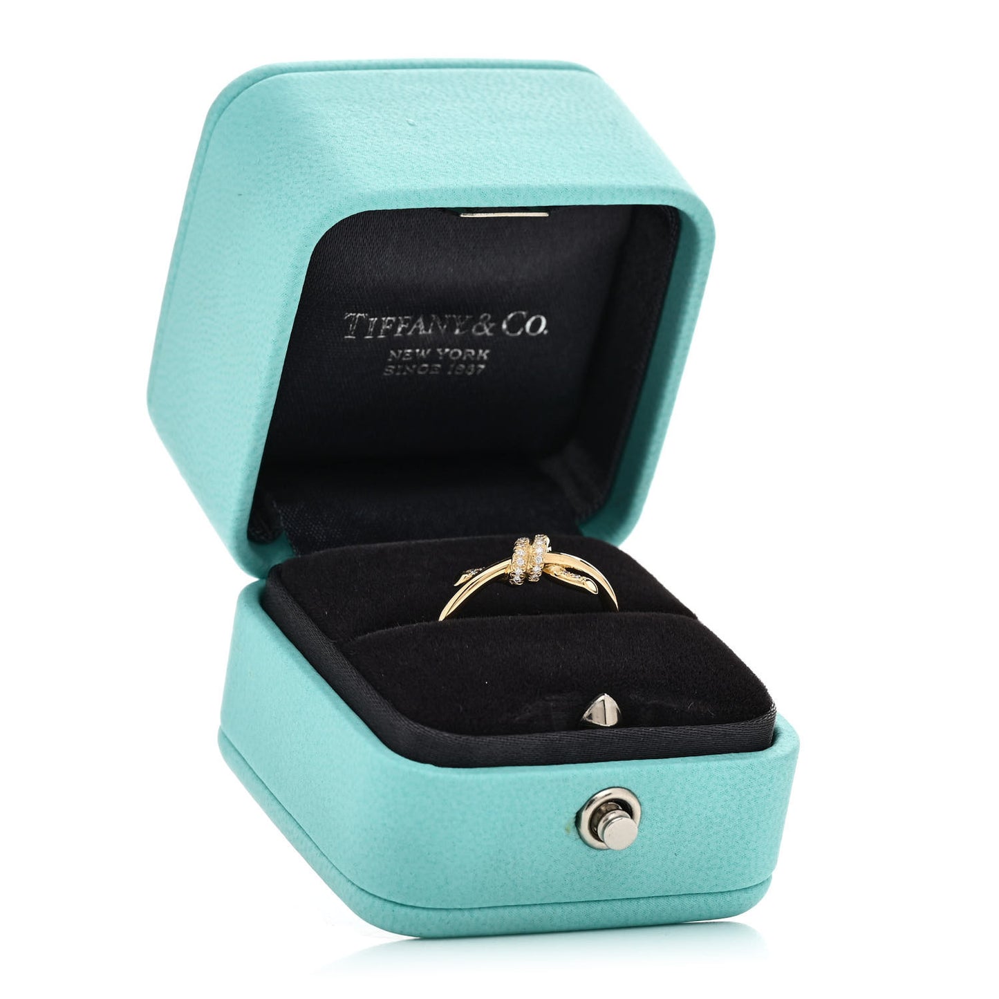 18K Yellow Gold Diamond Small Knot Ring 54 6.75