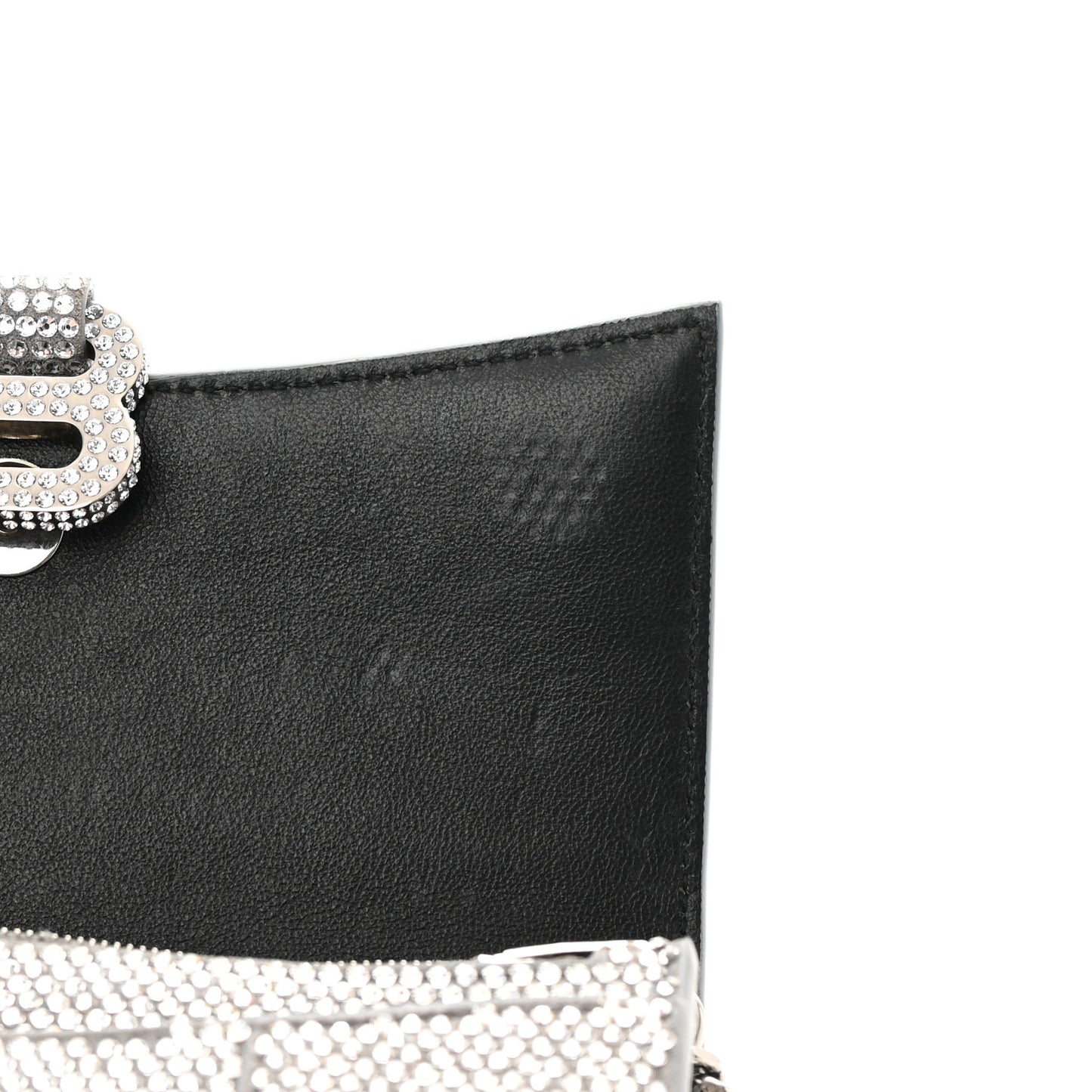 Strass Suede Hourglass Chain Bag Smoke Grey Crystal
