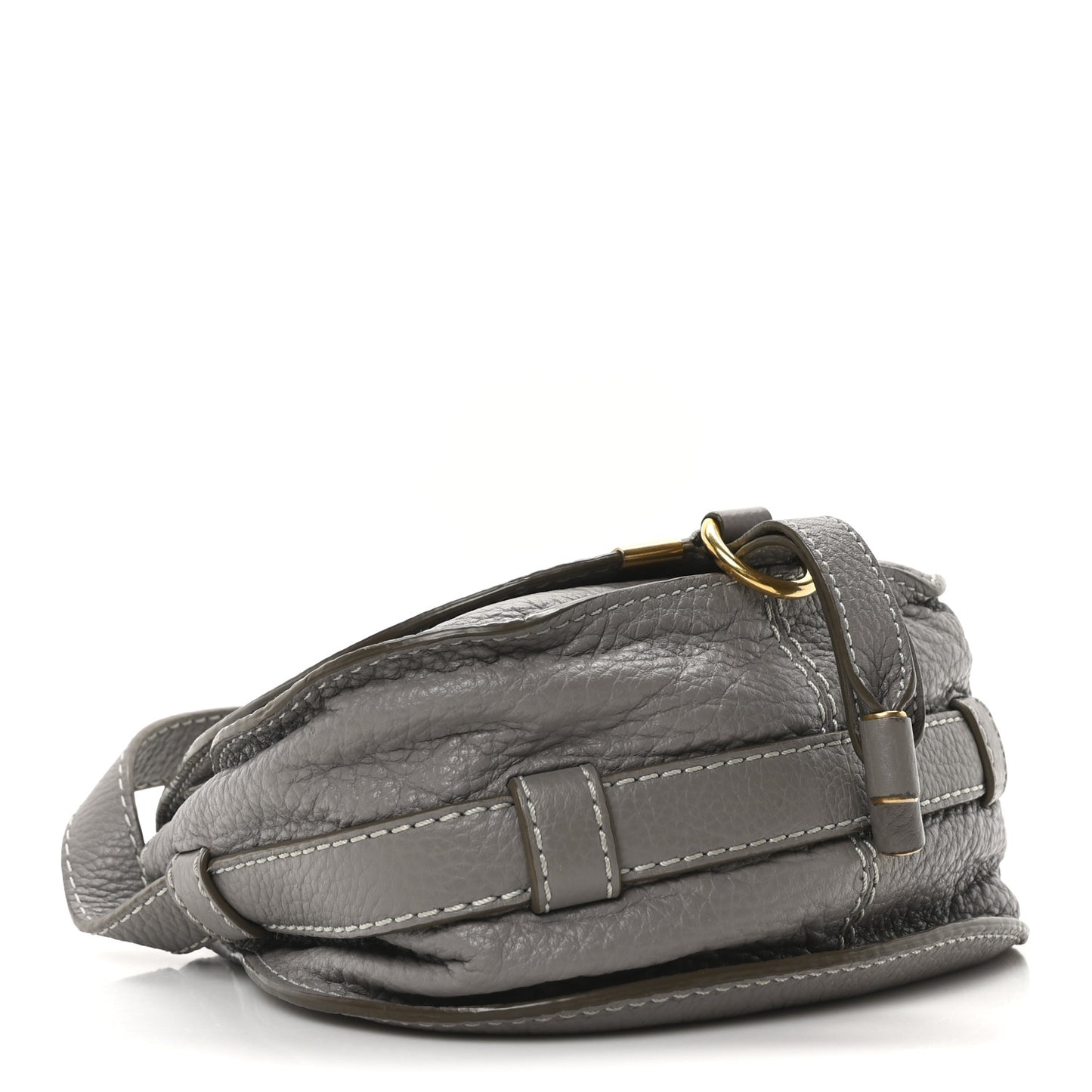 Calfskin Mini Marcie Round Crossbody Bag Cashmere Grey
