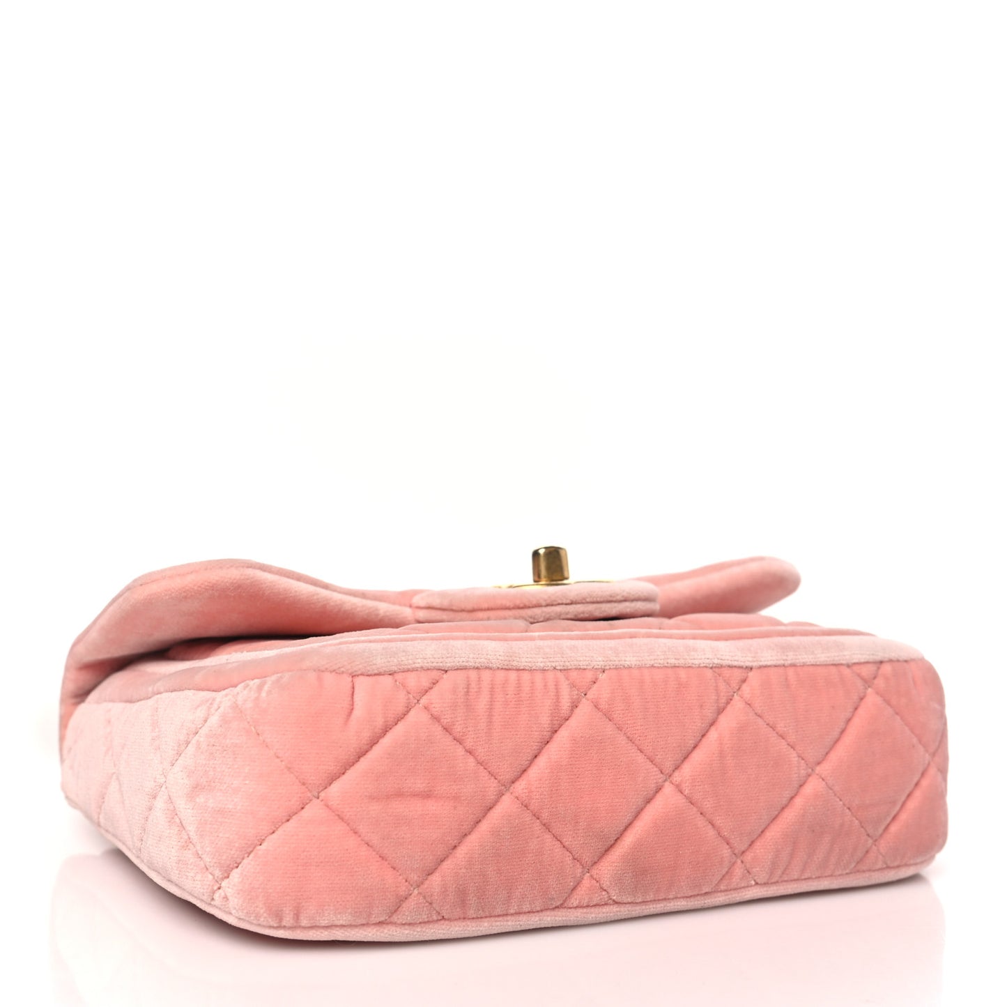 Velour Quilted Mini Double Frame Flap Rose
