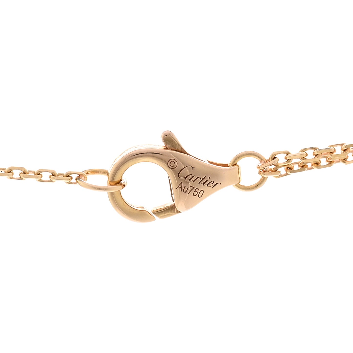 18K Pink Yellow White Gold Trinity Double Chain Pendant Necklace