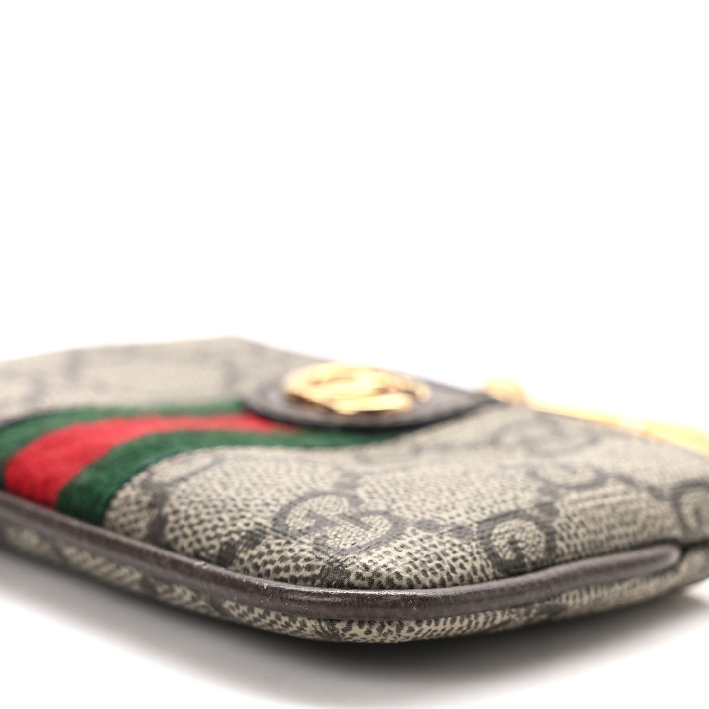 GG Supreme Monogram Web Ophidia Key Case Beige New Acero