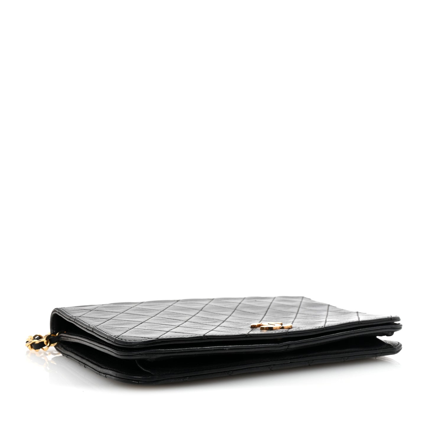 Lambskin Quilted Small Single Flap Bag Black