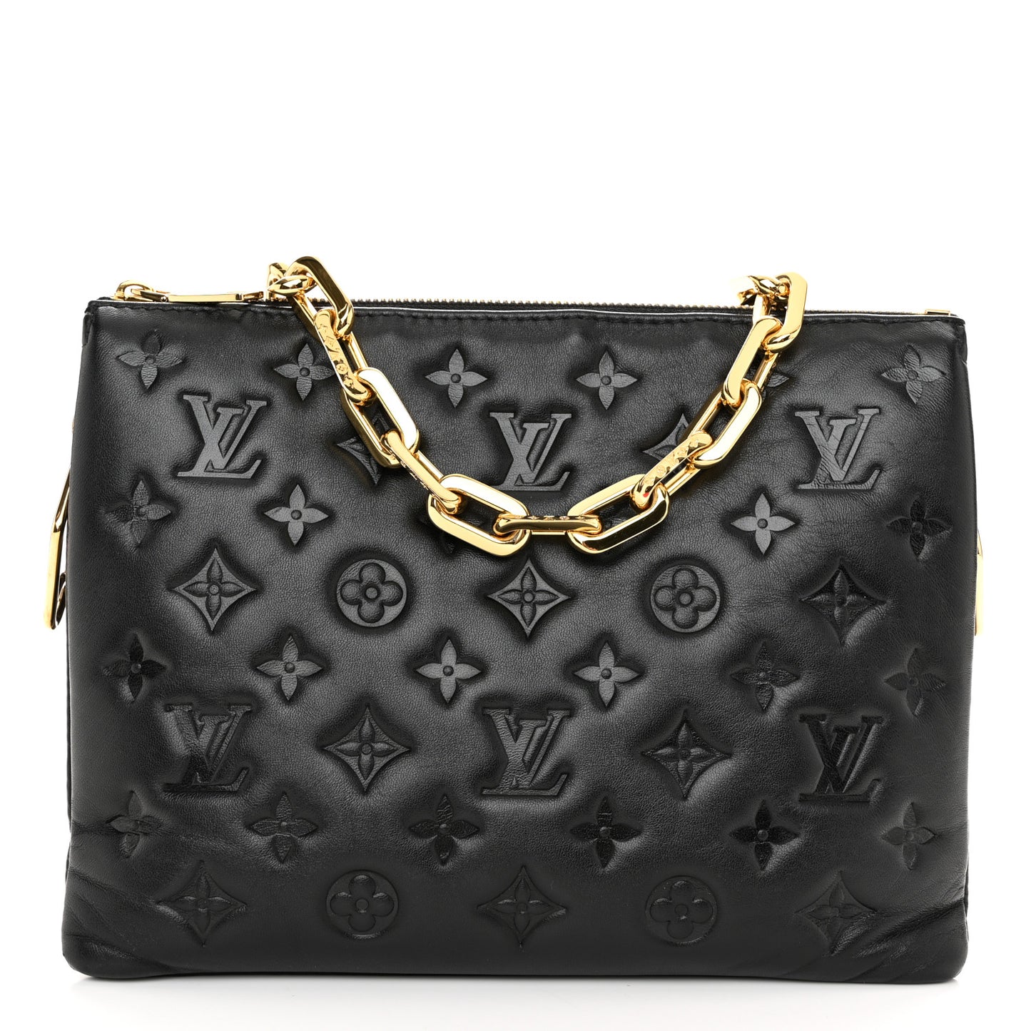 Lambskin Embossed Monogram Coussin PM Black