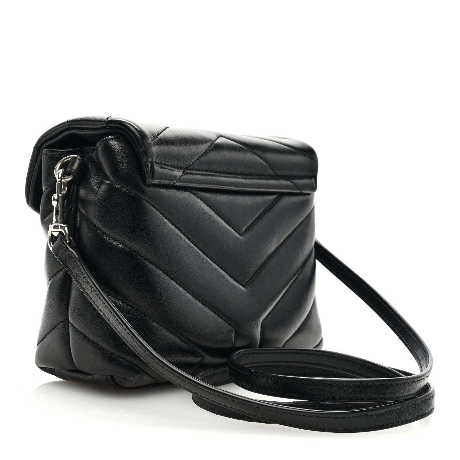 Saint Laurent SAINT LAURENT Calfskin Y Quilted Monogram Toy Loulou Crossbody Bag Black 3 of 11