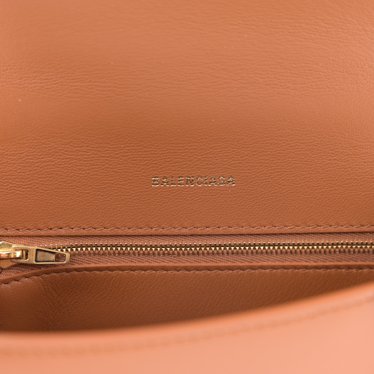Balenciaga Shiny Box Calfskin Small Hourglass Top Handle Bag Camel 6 of 10
