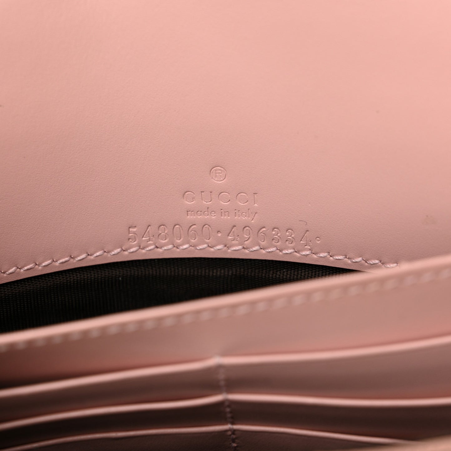 Guccissima Signature Crystal Cat Chain Wallet Light Candy Pink